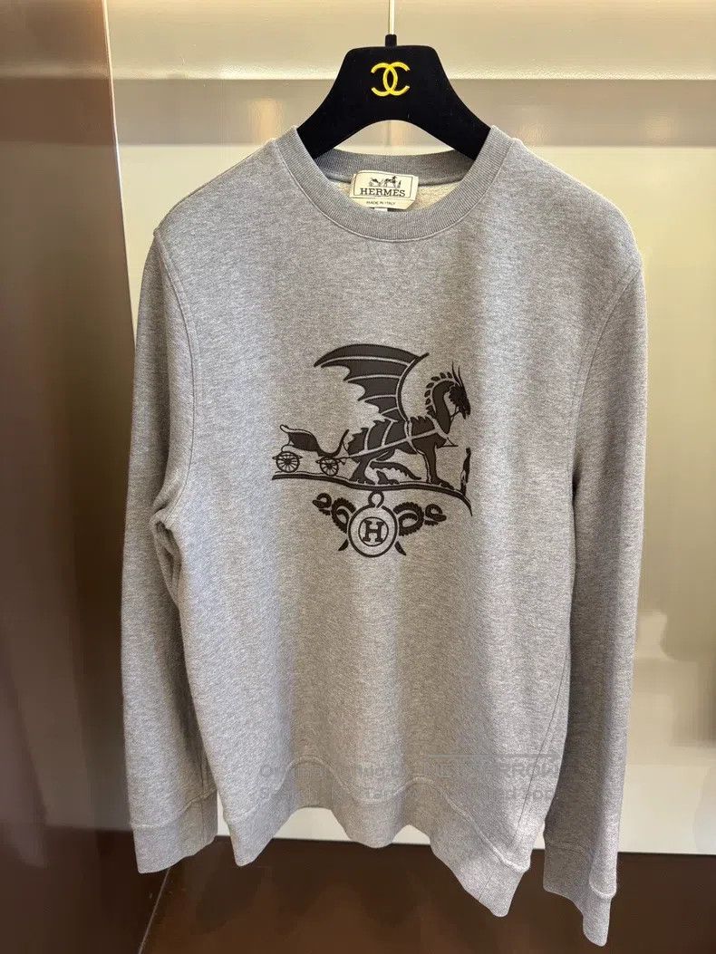 Hermes Hermes Leather Pegasus Hooded Sweatshirt Size US M / EU 48-50 / 2 - 1 Thumbnail