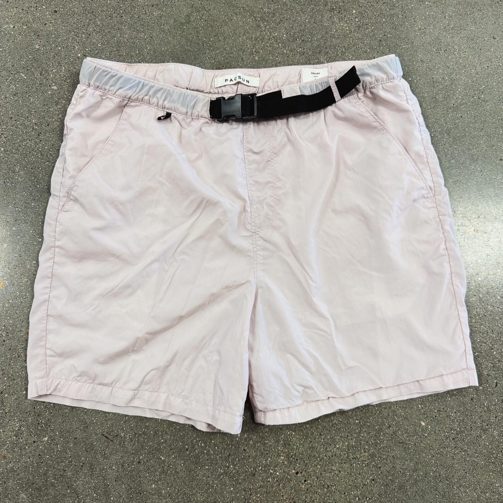 Pacsun PacSun Volley Shorts Mens Large Pink Belted Nylon Mesh Lined Size US 34 / EU 50 - 1 Thumbnail