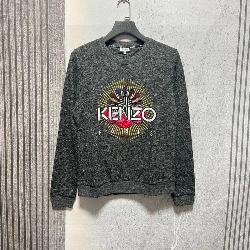 Kenzo Kenzo Men's Grey Cotton Embroidered Sweatshirt 0089 Size US M / EU 48-50 / 2 - 1 Thumbnail