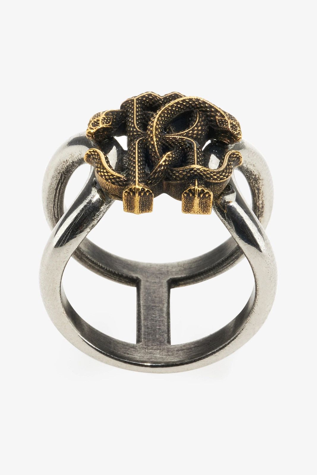 Roberto Cavalli Roberto Cavalli Monogram Serpent Ring, size 9, silver/gold Size ONE SIZE - 1 Thumbnail