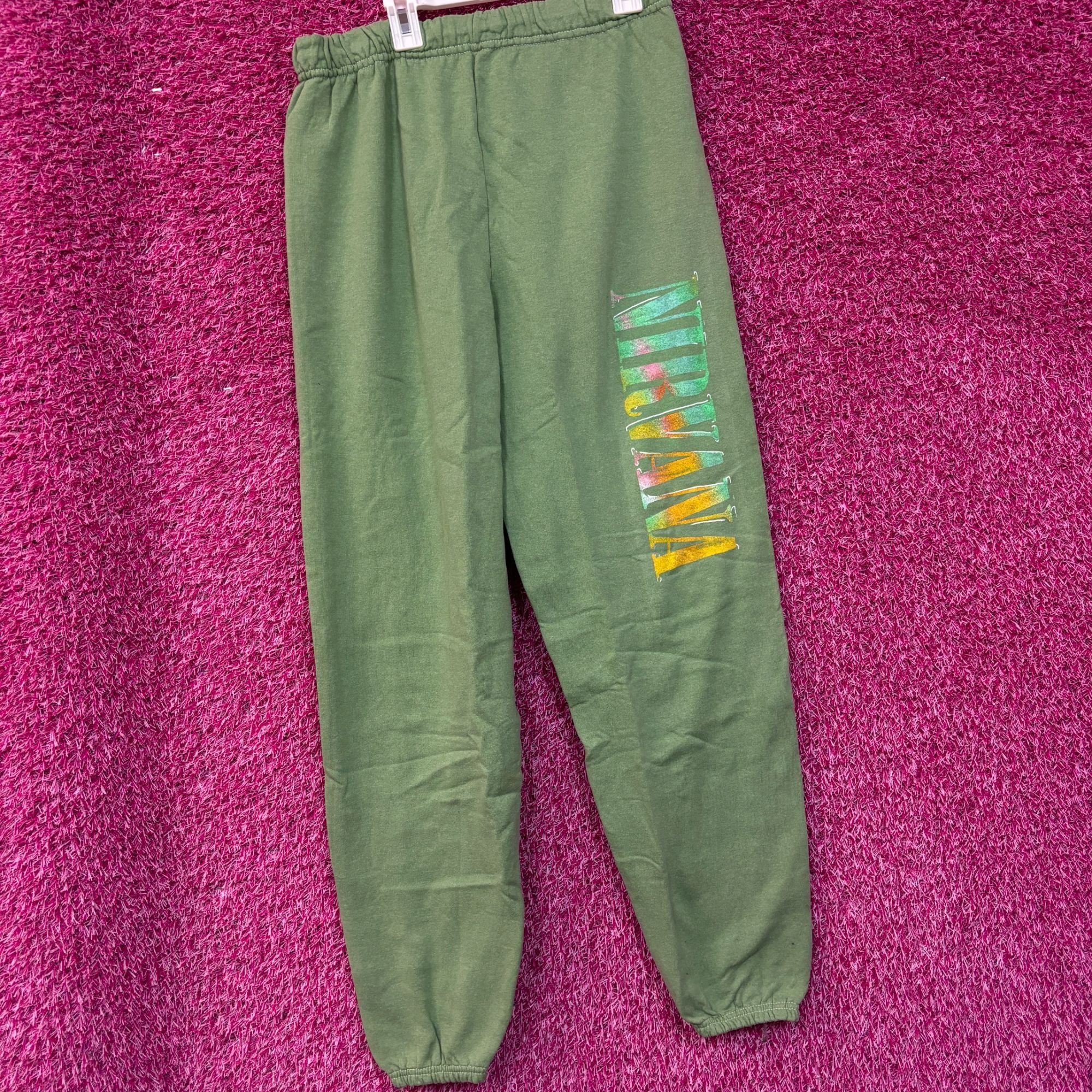 Nirvana Nirvana Grunge green sweatpants Joggers Size Small Size US 32 / EU 48 - 3 Thumbnail