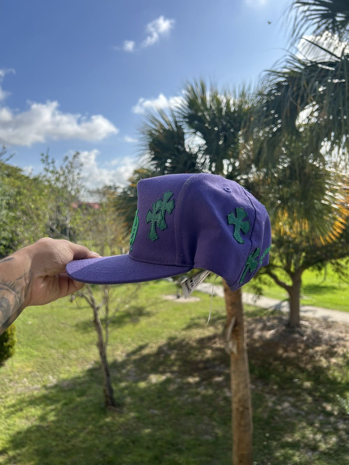 Chrome Hearts Chrome Hearts Cross Patch Hat (Purple/Green) Size ONE SIZE - 10 Thumbnail