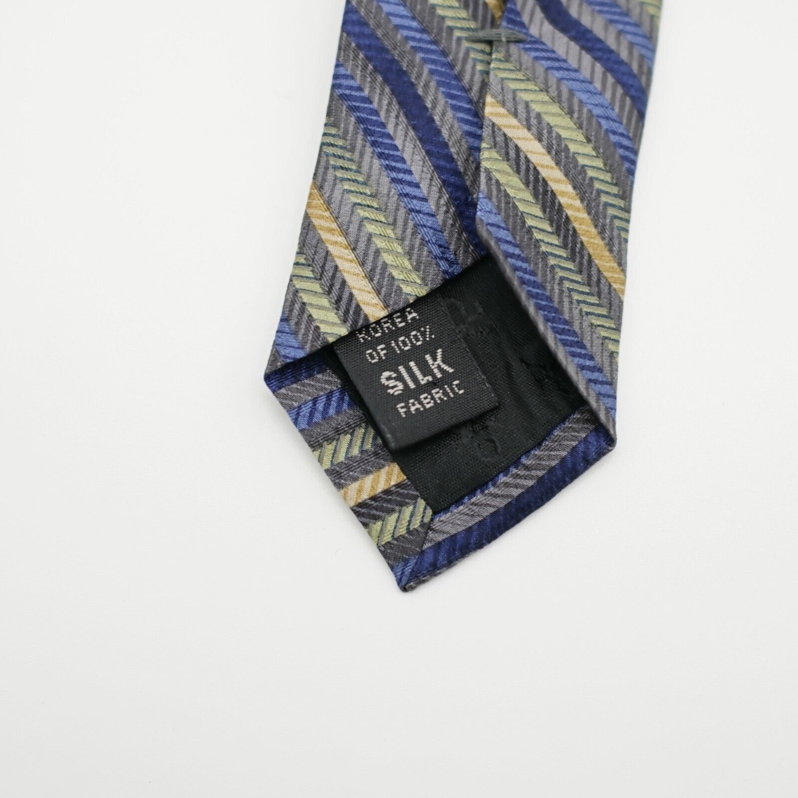 Calvin Klein Calvin Klein Gray Multi-Colored Striped Woven Wide Silk Tie Size ONE SIZE - 4 Thumbnail