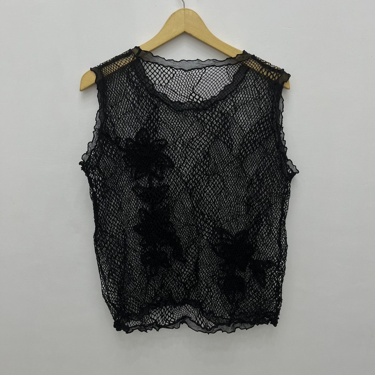 Japanese Brand SLEEVLES JAPANESE MESH TRANSPARENT GOTHIC ISSEY YOHJI STYLE Size US L / EU 52-54 / 3 - 5 Thumbnail