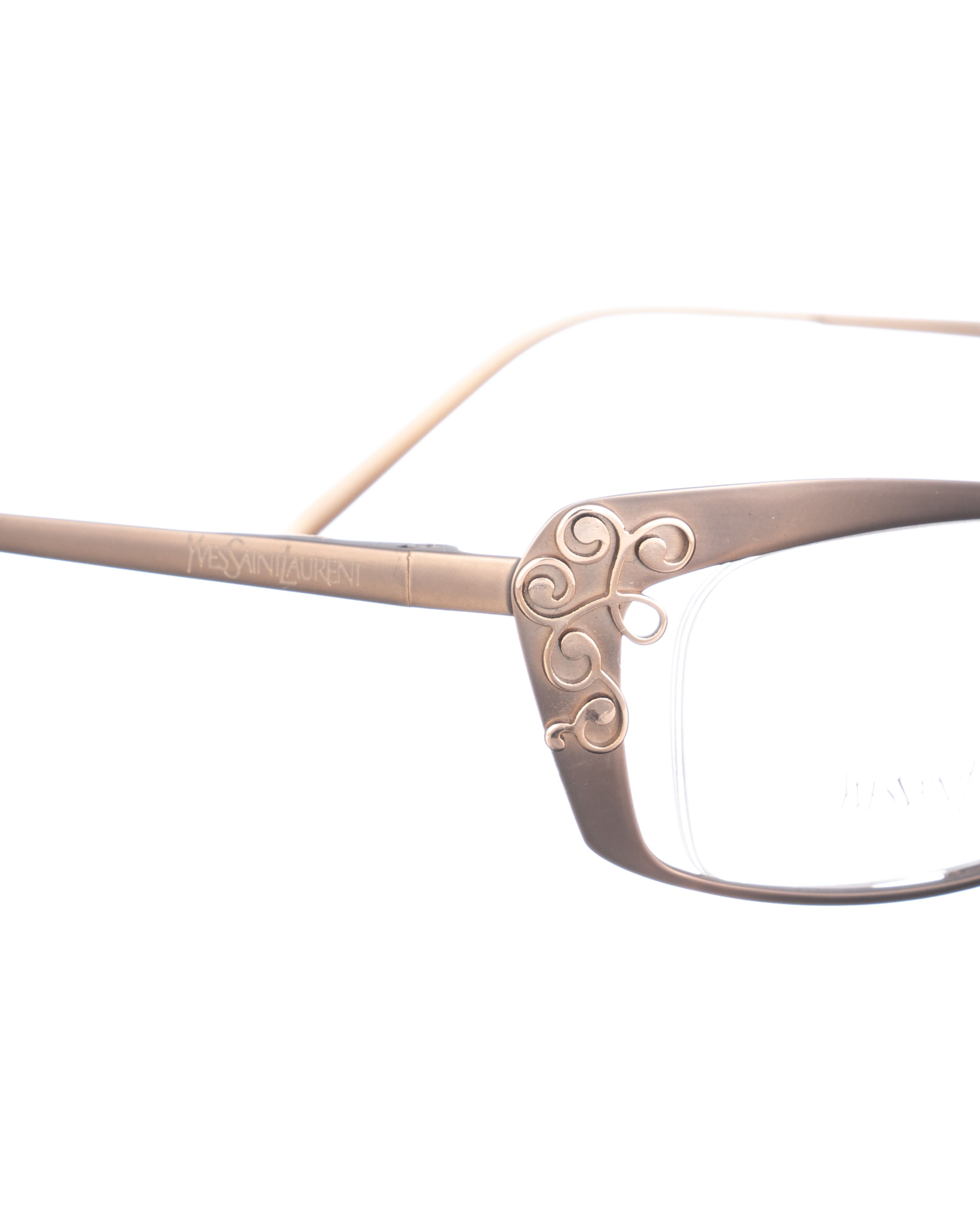 Saint Laurent Paris Yves Saint Laurent 90s Brown Glasses with Abstract Detail Size ONE SIZE - 1 Thumbnail