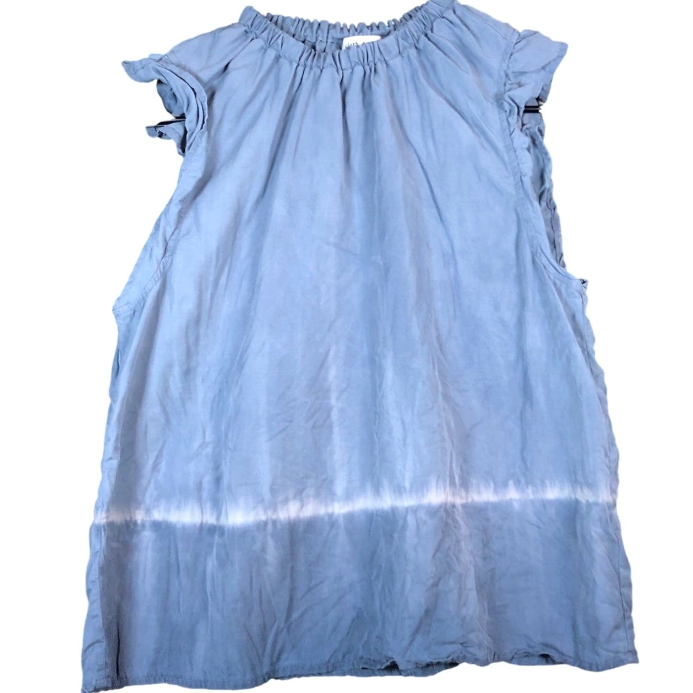 Anthropologie Cloth & Stone Womens Tank Blue Ruffle Lightweight XS Shirt Casual Boho Preppy Size XS / US 0-2 / IT 36-38 - 2 Thumbnail