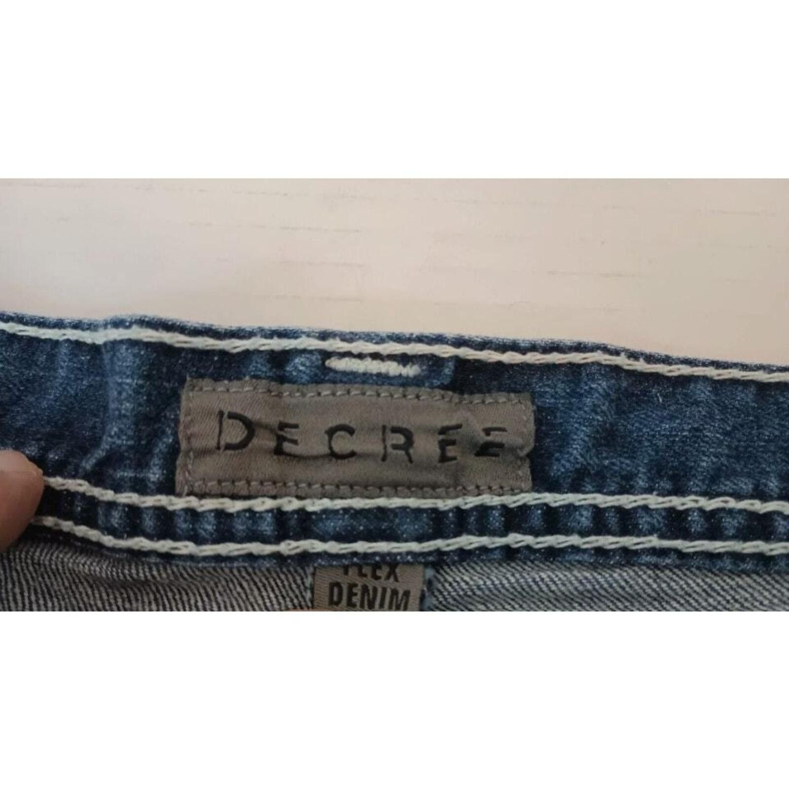 Decree Decree Flex Medium Wash Jeans Design Pockets Men's 35 x 32 Size US 35 - 2 Thumbnail