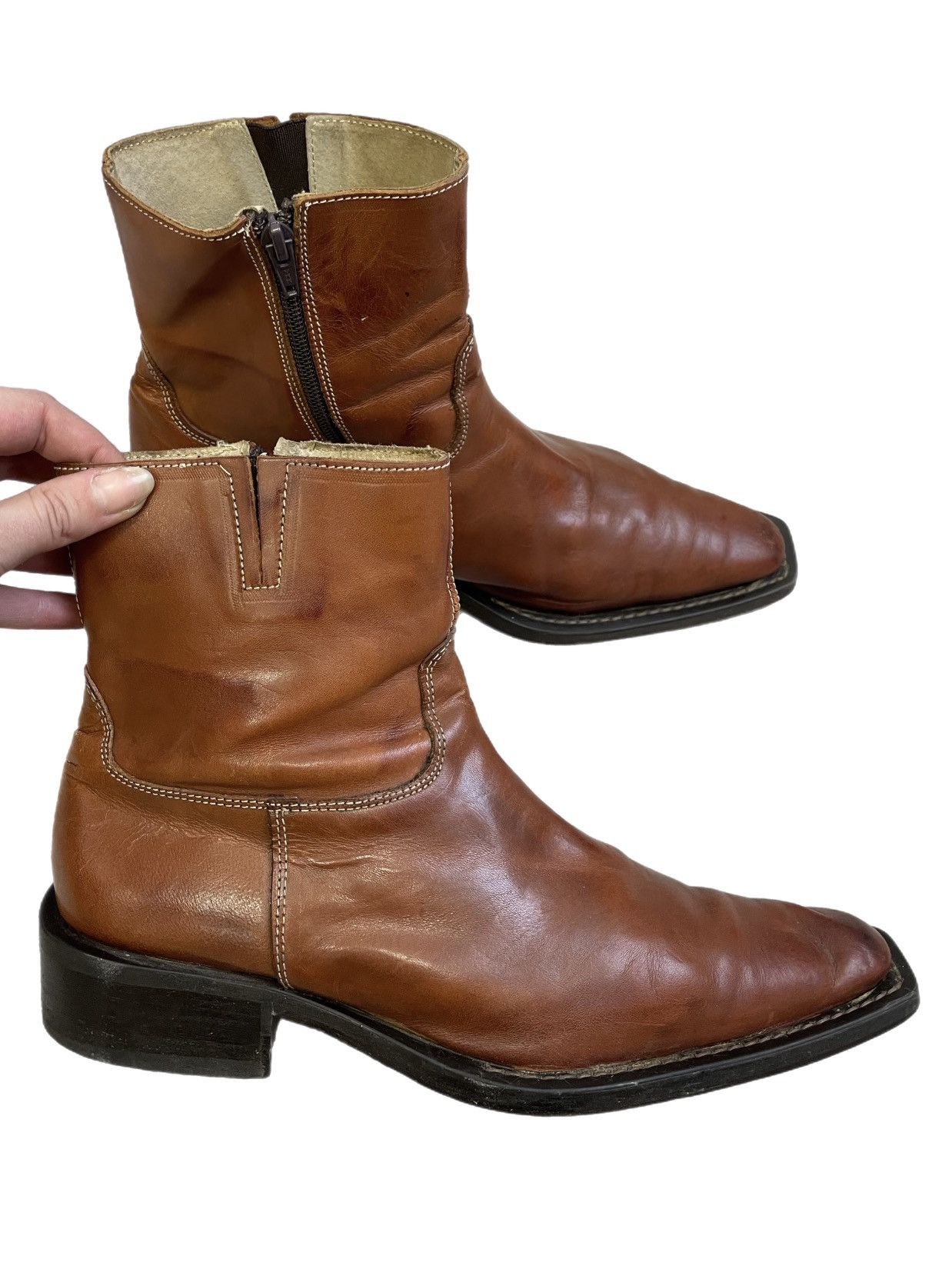 Other Western brown leather japanese opium boots avant garde y2k Size US 10 / EU 43 - 7 Thumbnail