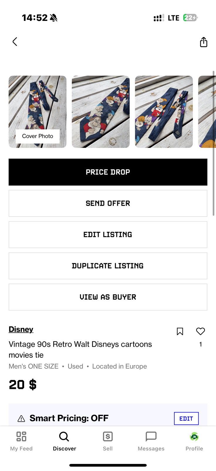 Disney Vintage 90s Cartoon Tie Bundle Disney Looney Tunes Popeye Size ONE SIZE - 4 Thumbnail