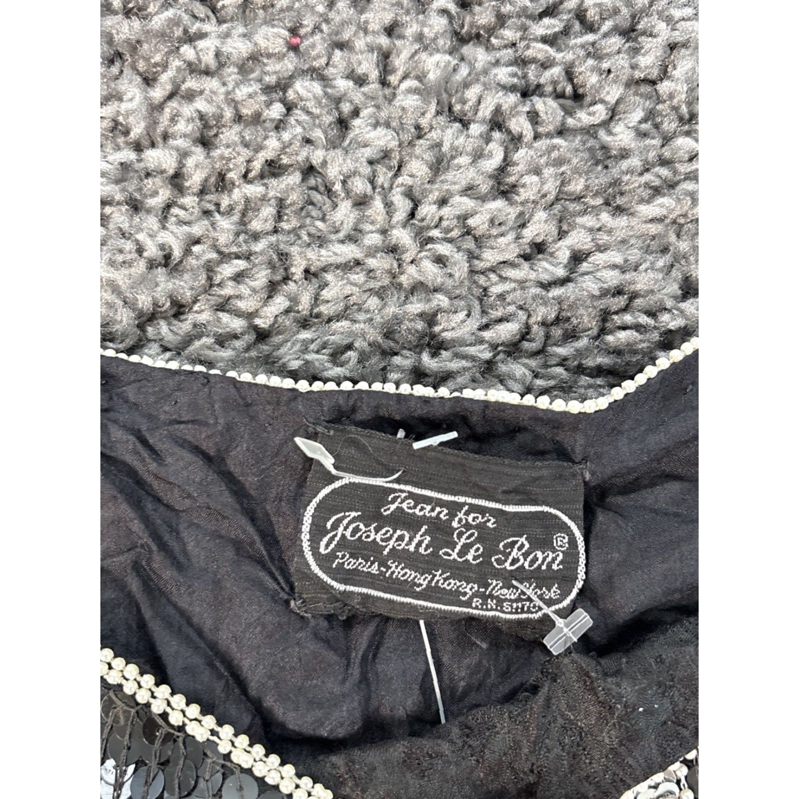 Joseph VINTAGE Jean for Joseph Le Bon Blouse XL Black Silk Sequin 80s Party Club Women Mens? Size XL / US 12-14 / IT 48-50 - 4 Thumbnail