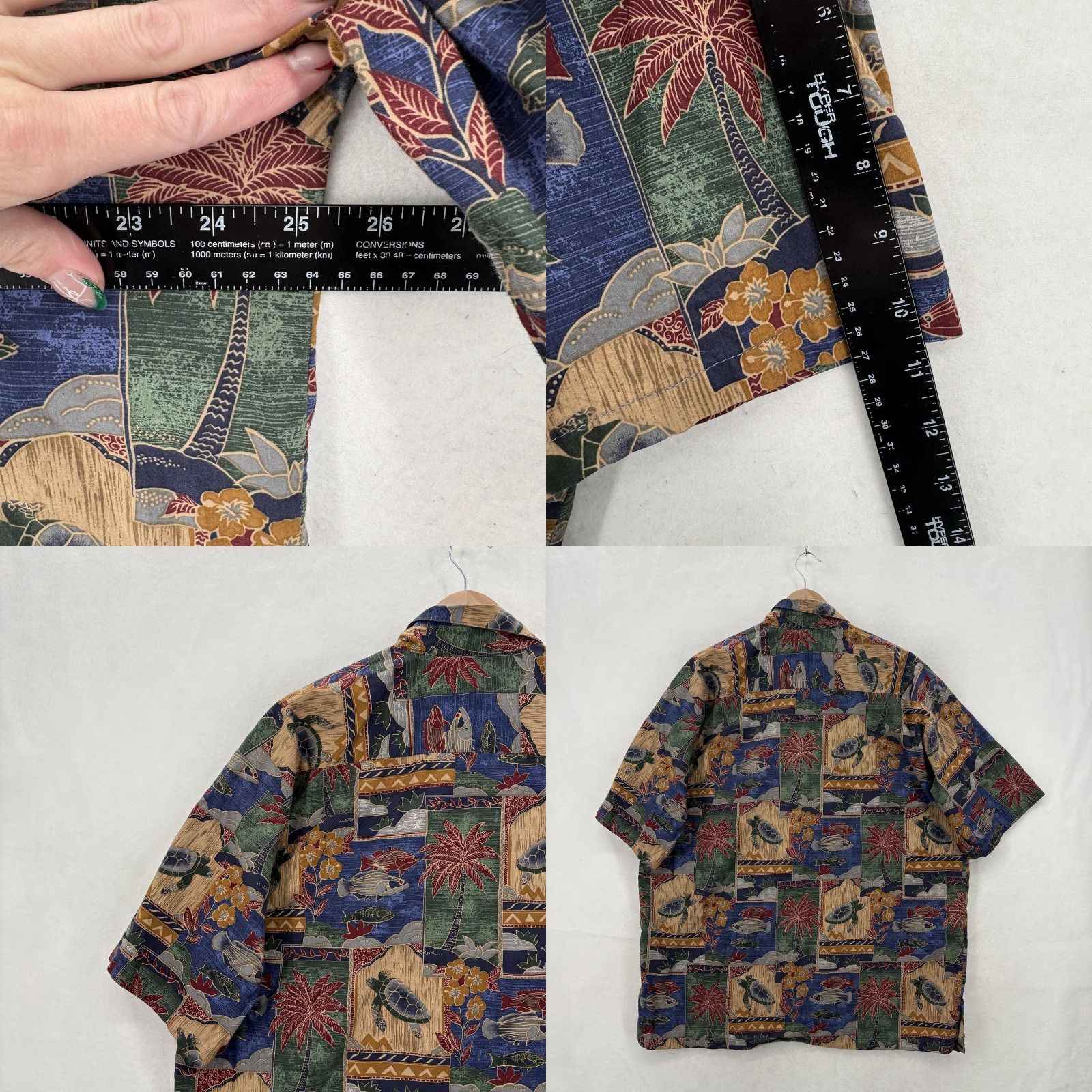 Tori Richard VINTAGE Tori Richard Shirt Mens XL Blue Hawaiian Turtle Fish Camp Made USA 90s Size US XL / EU 56 / 4 - 8 Thumbnail