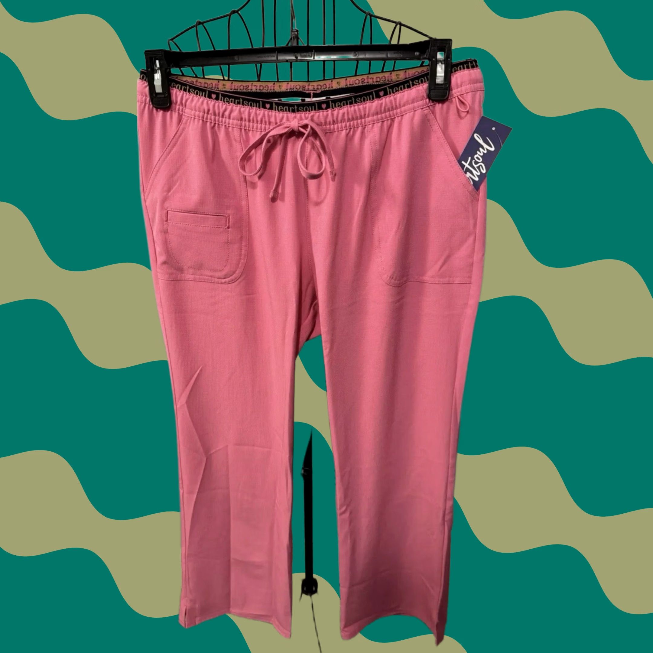 Pinko Heartsoul Women Pink Break On Through Low Rise Drawstring Nursing Scrub Pants S Size 28" / US 6 / IT 42 - 1 Thumbnail
