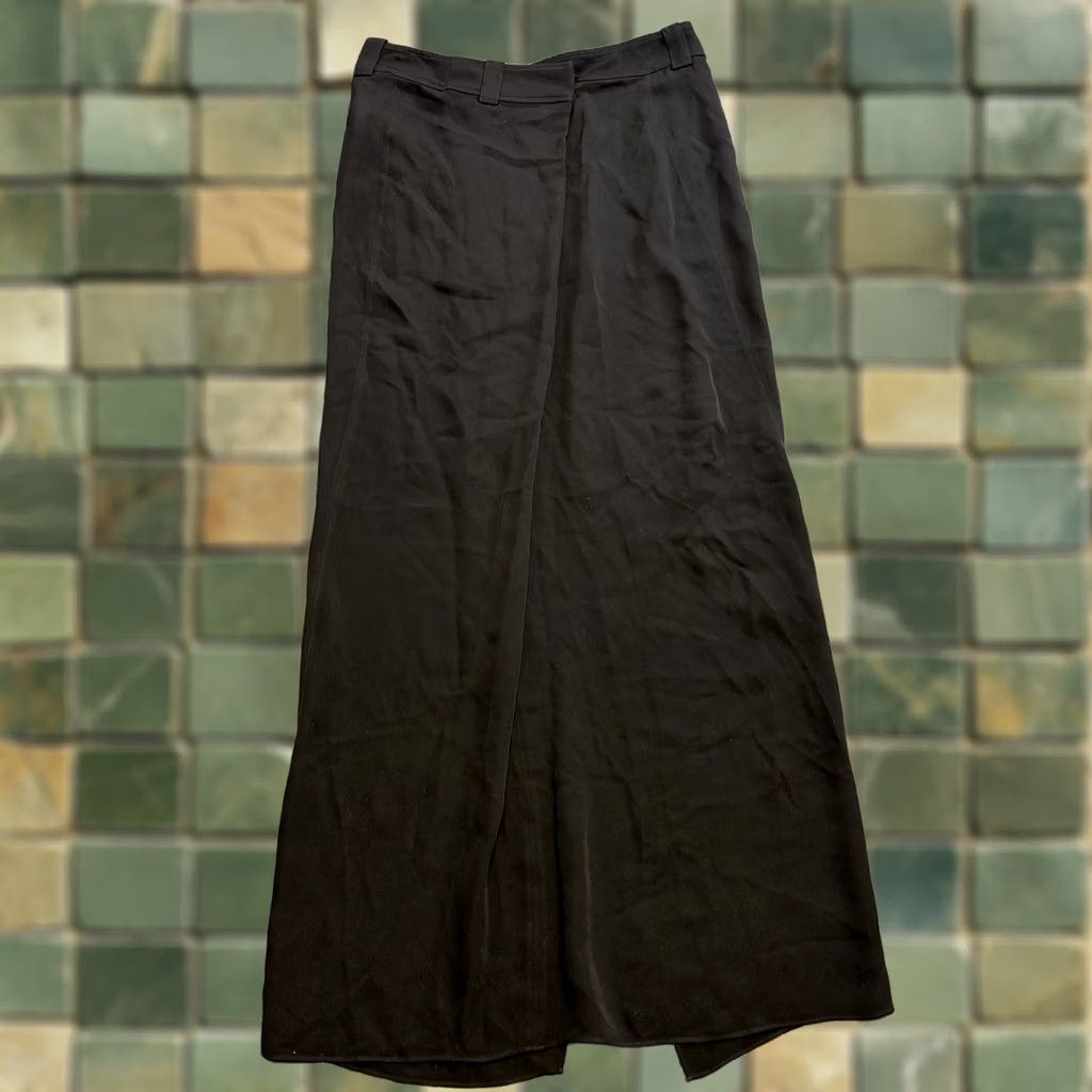 Joseph VINTAGE Joseph Women's Skirt Maxi 34 Black Silk Long Wrap Maxi Sheer Pockets Womens Size 24" / US 00 / IT 34 - 1 Thumbnail