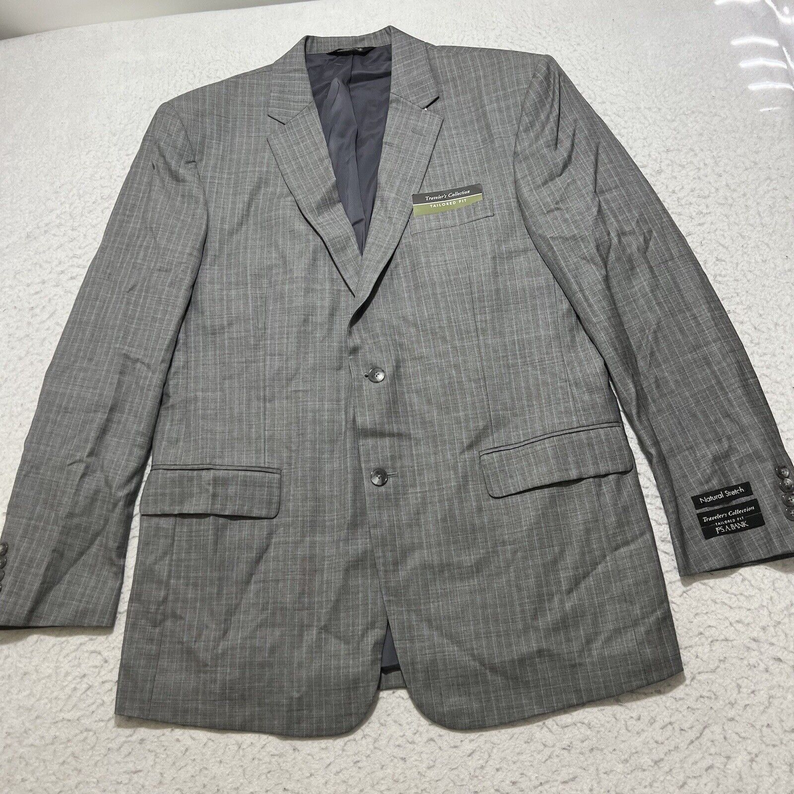 Jos. A. Bank Travelers Tailored Wool Pinstripe Suit Jacket