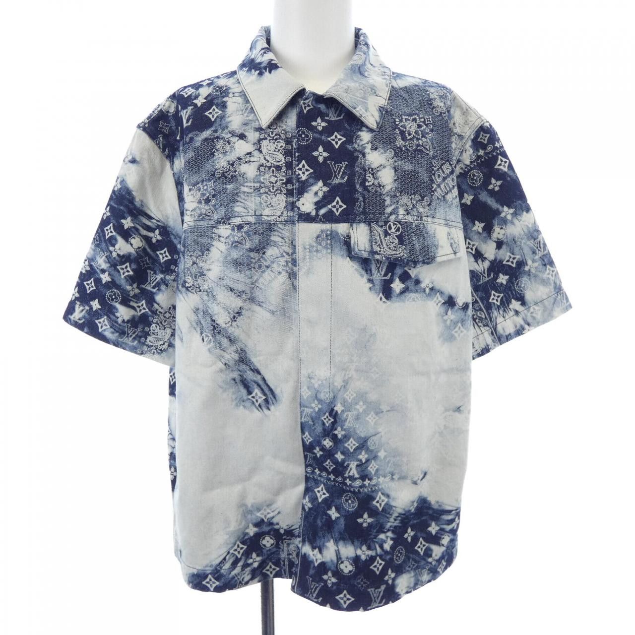 Louis Vuitton Louis Vuitton Louis Vuitton Monogram Bandana Denim Short Sleeve Shirt Textile Tops HNS17WNW2 DUTY FREE for USA Size ONE SIZE - 1 Thumbnail