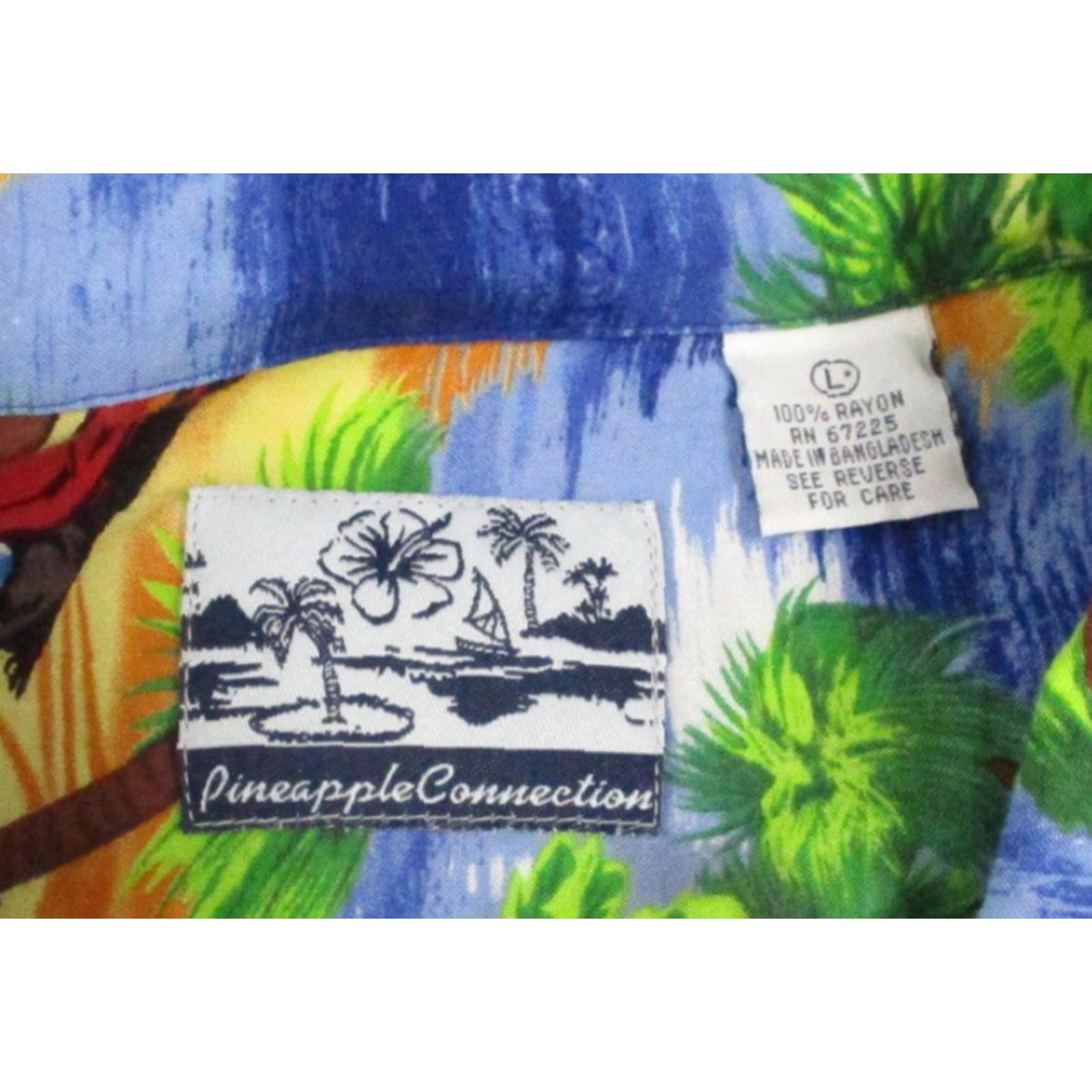 Vintage Pineapple Connection Shirt Mens Large Blue Hawaiian Rayon Car Aloha Print Button-Up Casual Short Sleeve Vintage Mens Size US L / EU 52-54 / 3 - 4 Thumbnail