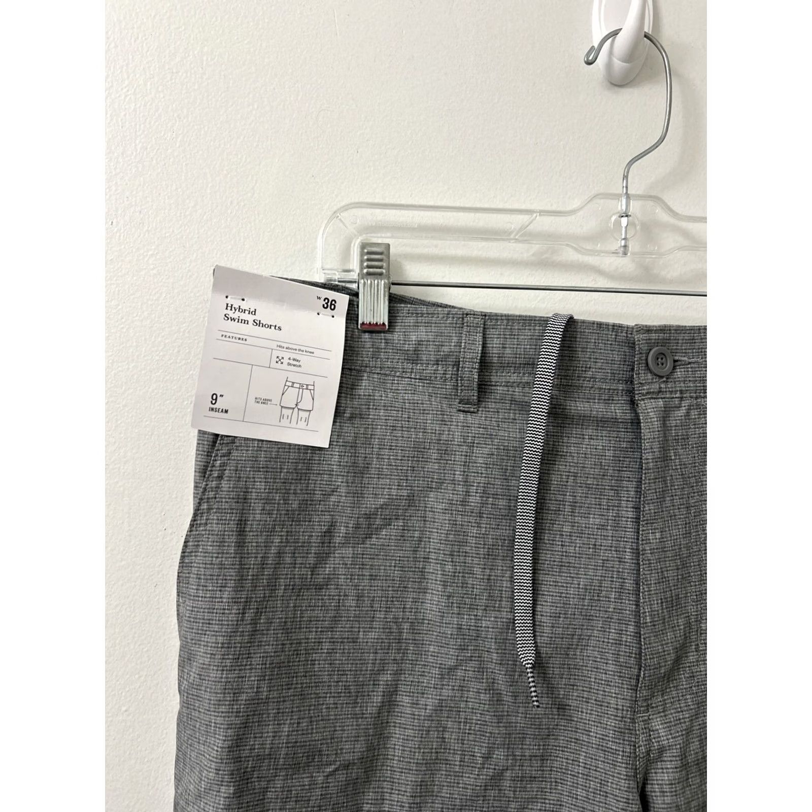 Vintage Goodfellow Shorts Mens 36 Gray Striped Swim Pockets Stretch 9” Inseam Bottom Beach Outdoor Regular Mens Size US 36 / EU 52 - 5 Thumbnail
