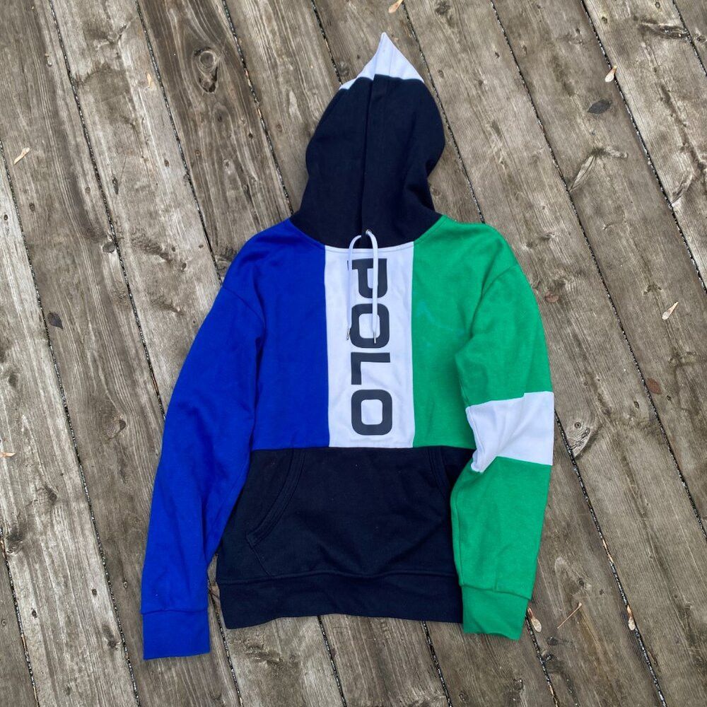 Polo Ralph Lauren Polo Ralph Lauren Blue Multi Colour Block Hoodie Sweater Sm Size US S / EU 44-46 / 1 - 2 Thumbnail