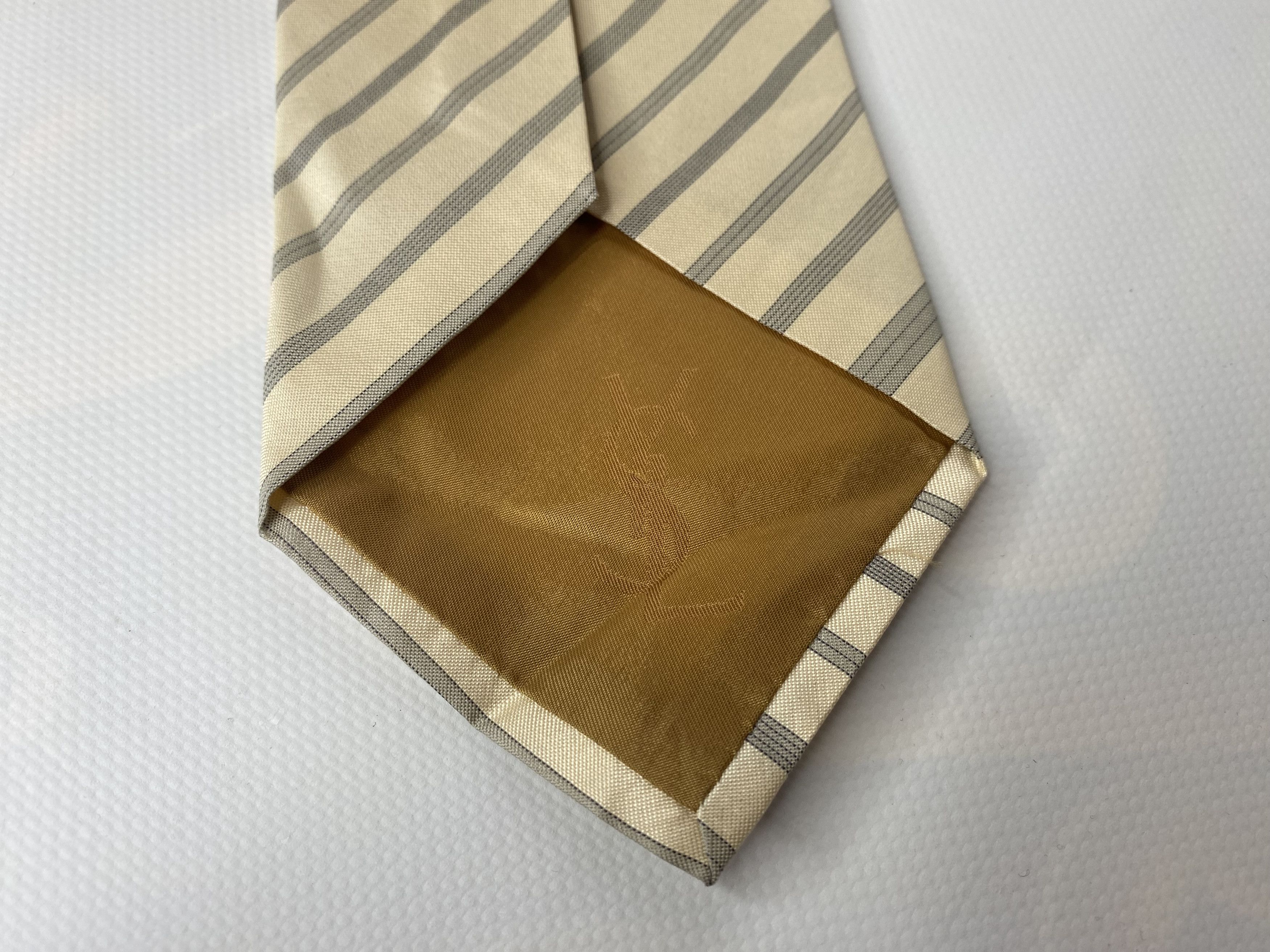 Yves Saint Laurent VINTAGE YVES SAINT LAURENT SILK TIE STRIPED MADE IN ITALY Size ONE SIZE - 2 Thumbnail