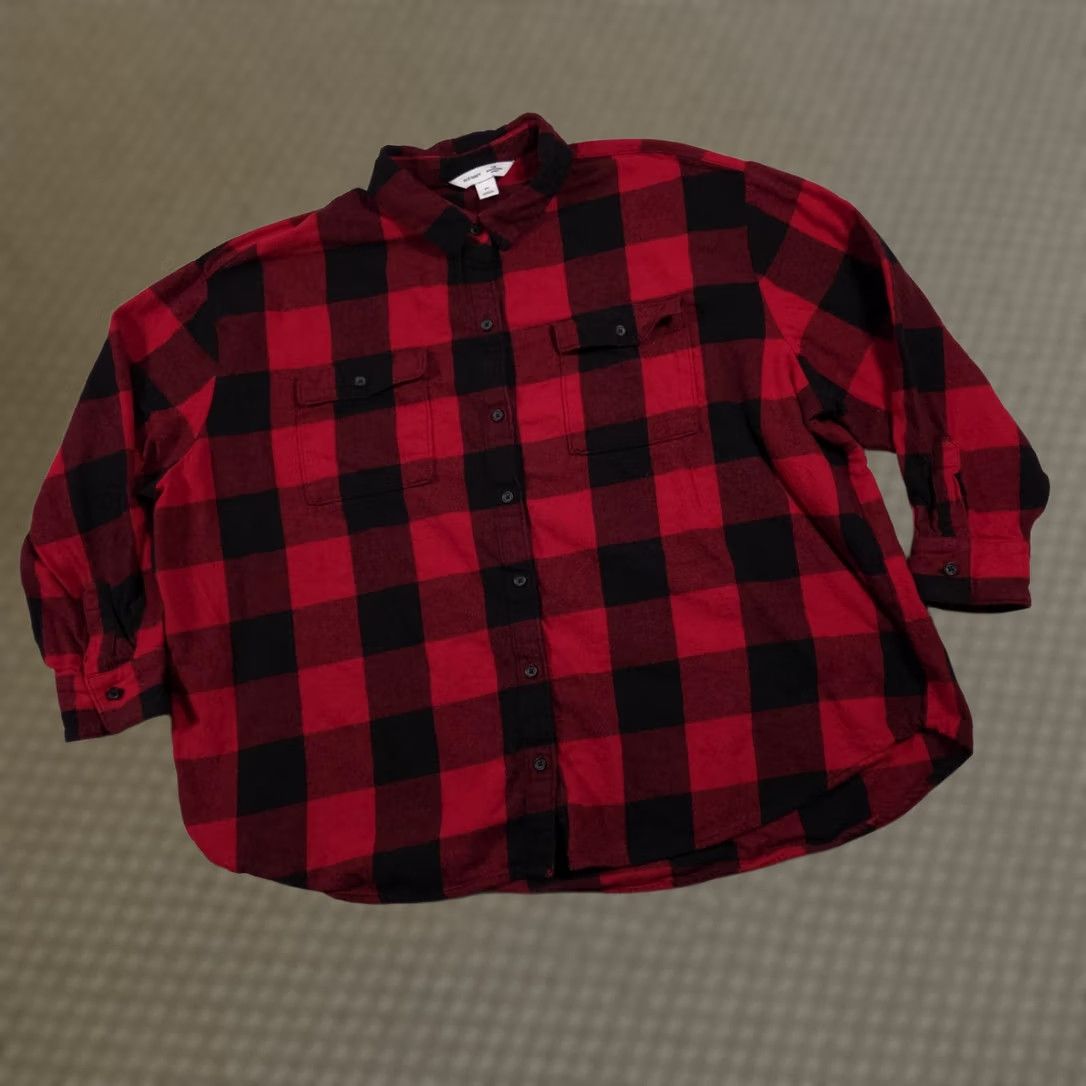 Old Navy VINTAGE Old Navy Shirt Womens 2X Red Black Buffalo Plaid Flannel Boyfriend Button Up Size XXL / US 16-18 / IT 52-54 - 1 Thumbnail
