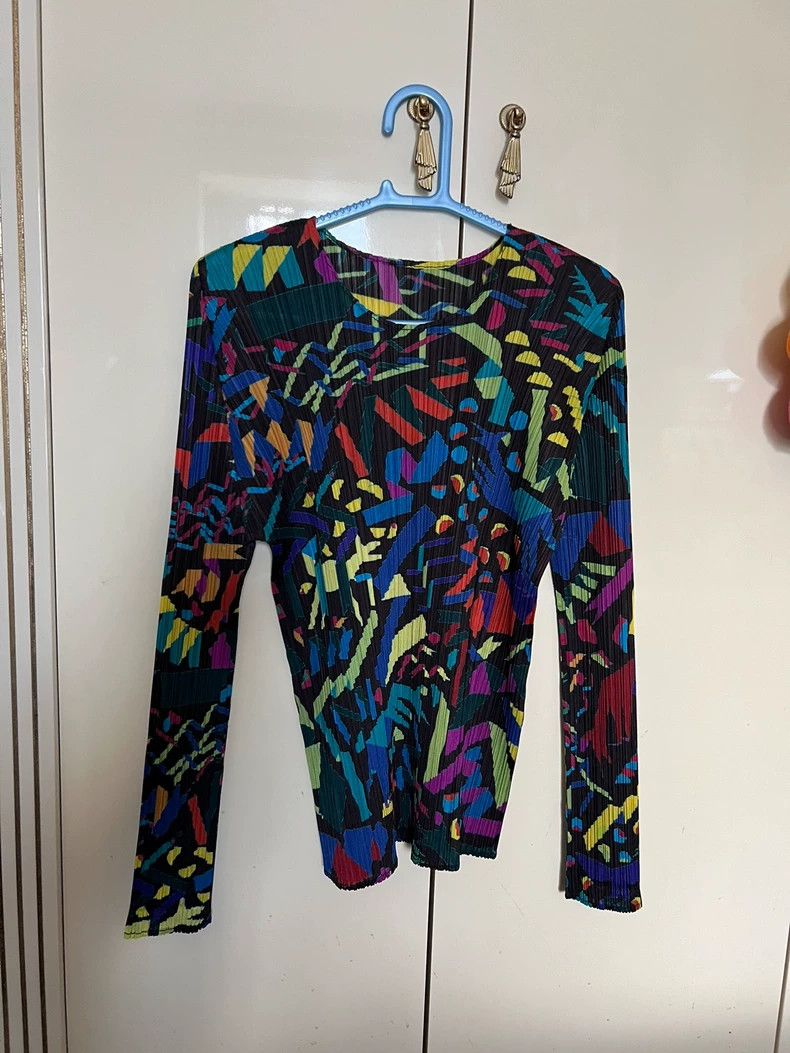 Issey Miyake Issey Miyake size:5 Black and colorful floral pleated long Size S / US 4 / IT 40 - 1 Thumbnail