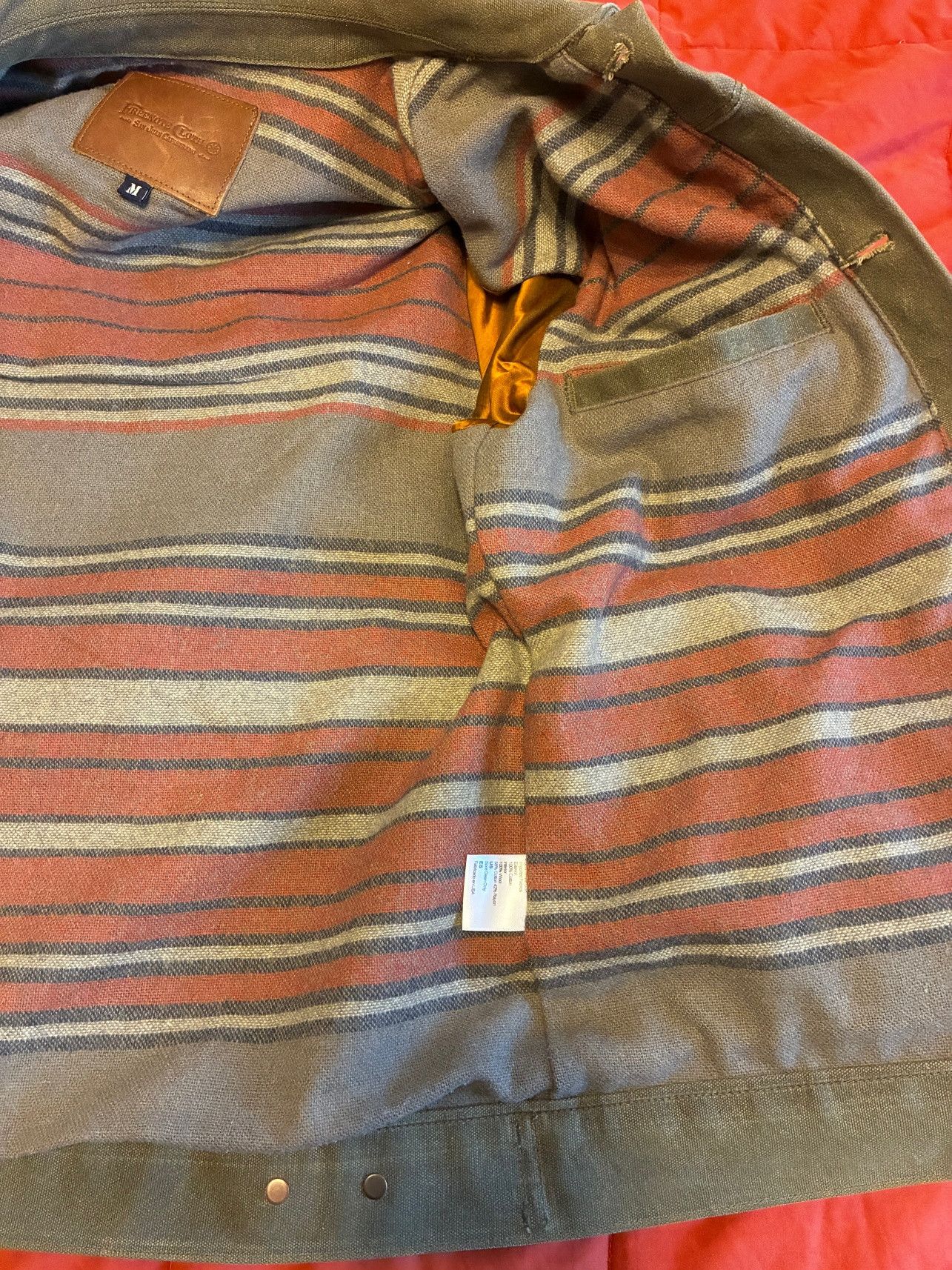 Freenote Cloth Riders Jacket; Heavy Waxed Canvas; Tobacco; Wool Lined Size US M / EU 48-50 / 2 - 5 Thumbnail