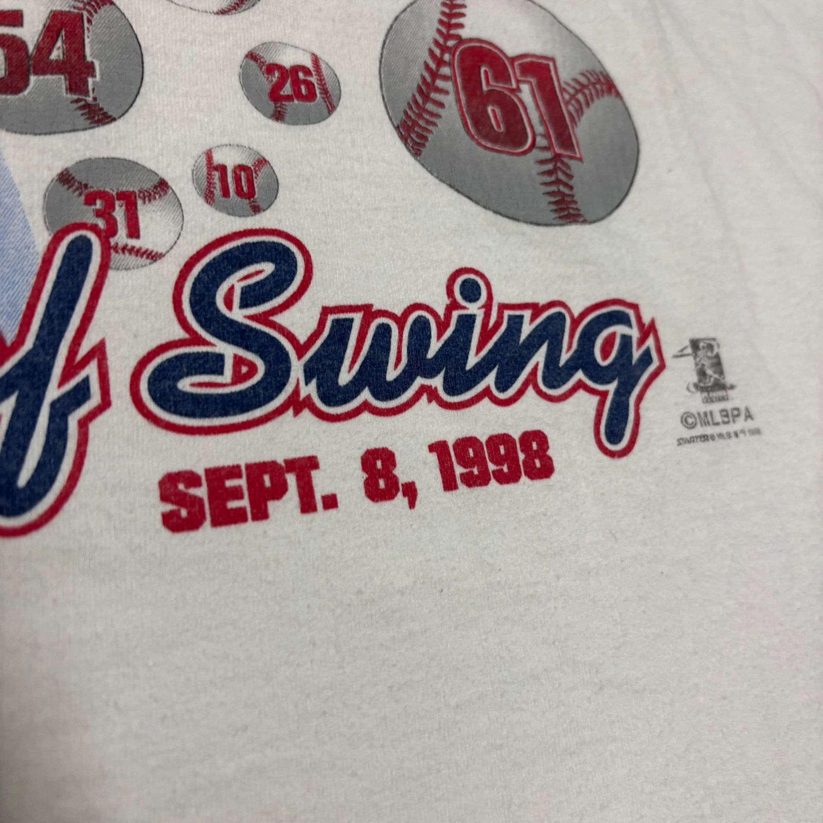 MLB × Starter × Vintage Vintage Mark Mcgwire White Starter Tee 1998 Size US XL / EU 56 / 4 - 3 Thumbnail