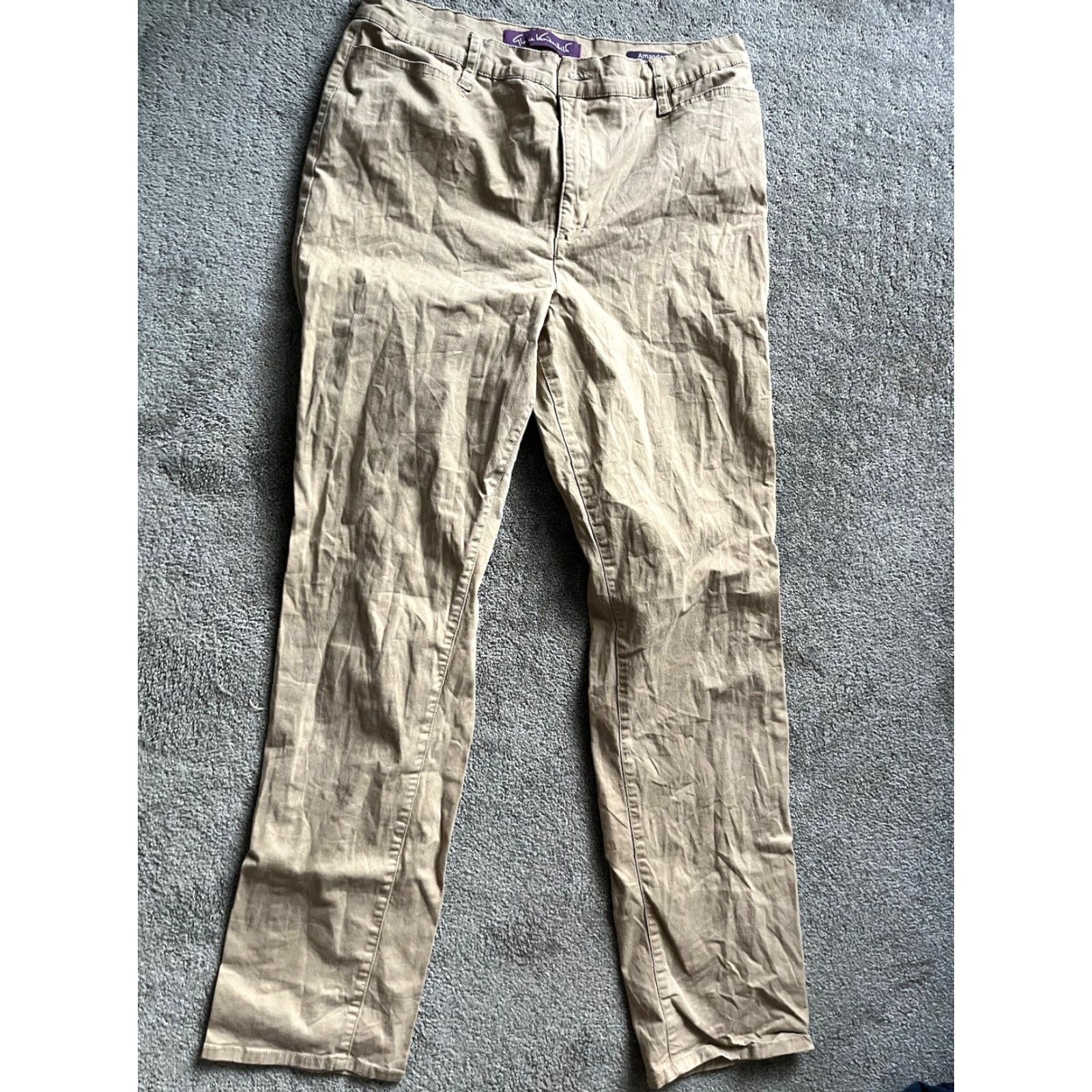 Gloria Vanderbilt Gloria Vanderbilt Chino Pants Beige 14 Regular Women Jeans Cotton Blend Casual Straight Mockup: None Size 36" / US 14 / IT 50 - 2 Thumbnail