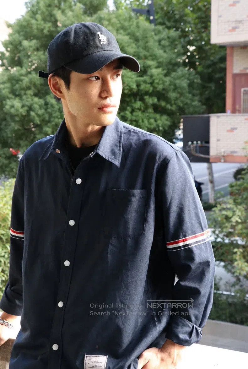 Thom Browne Thom Browne Dark Blue Nylon Shirt Jacket Size US XL / EU 56 / 4 - 5 Thumbnail