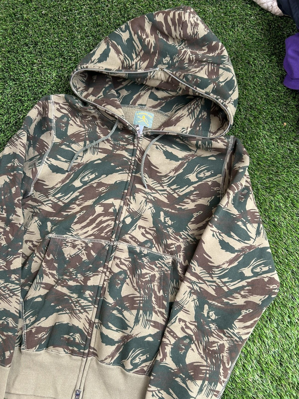 Vintage 2000s BAPE Nigo Military Camo Full Zip Hoodie