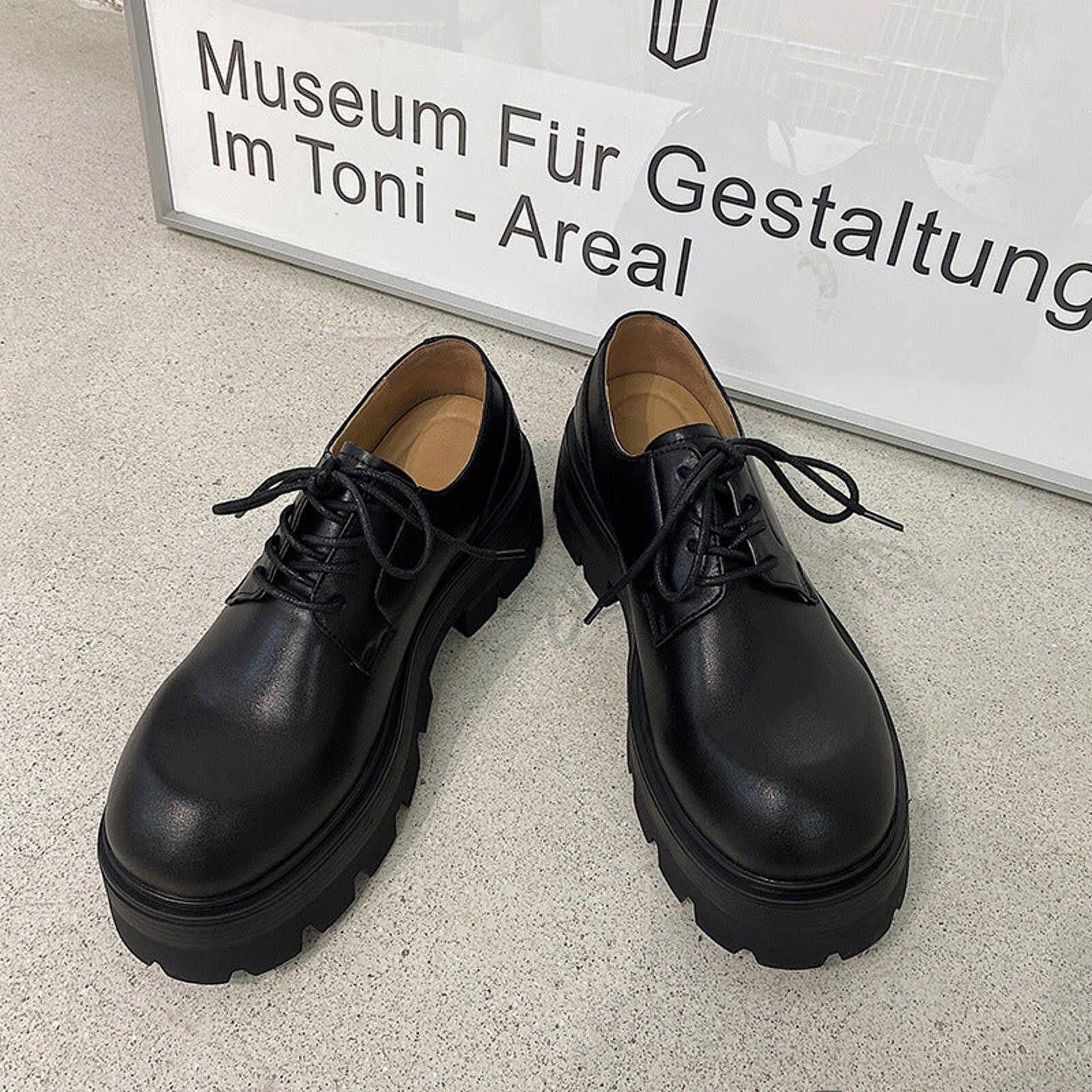 Leather Thick-Sole 7cm Derby Shoes | Toe Elevated Leather Shoes Size US 9 / EU 42 - 5 Thumbnail