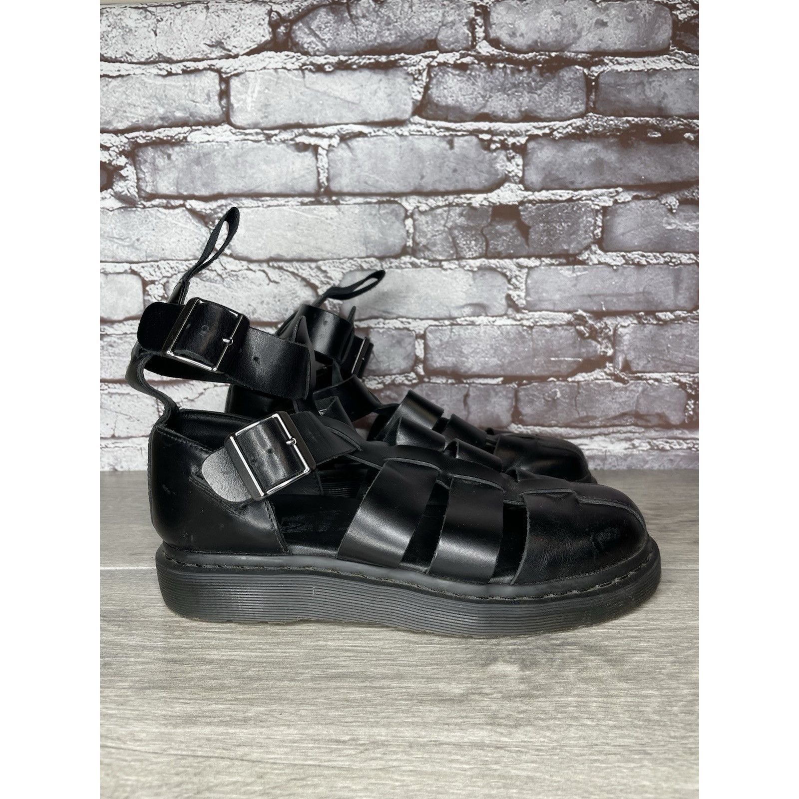 Dr. Martens Dr. Martens Geraldo Black Leather Strap Gladiator Wedge Sand Size US 9 / EU 42 - 3 Thumbnail