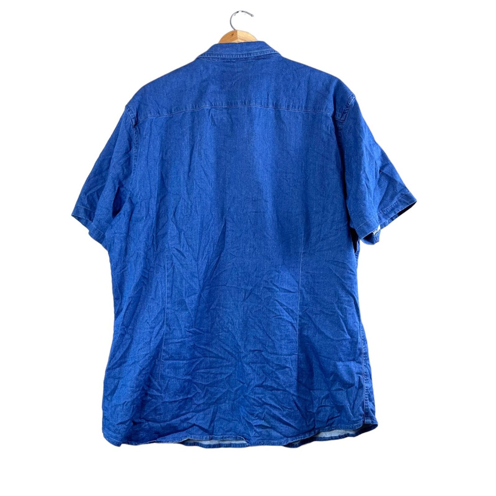 Asos Men's Asos Denim Chambray Button Front Shirt 3XL Size US XXL / EU 58 / 5 - 2 Thumbnail