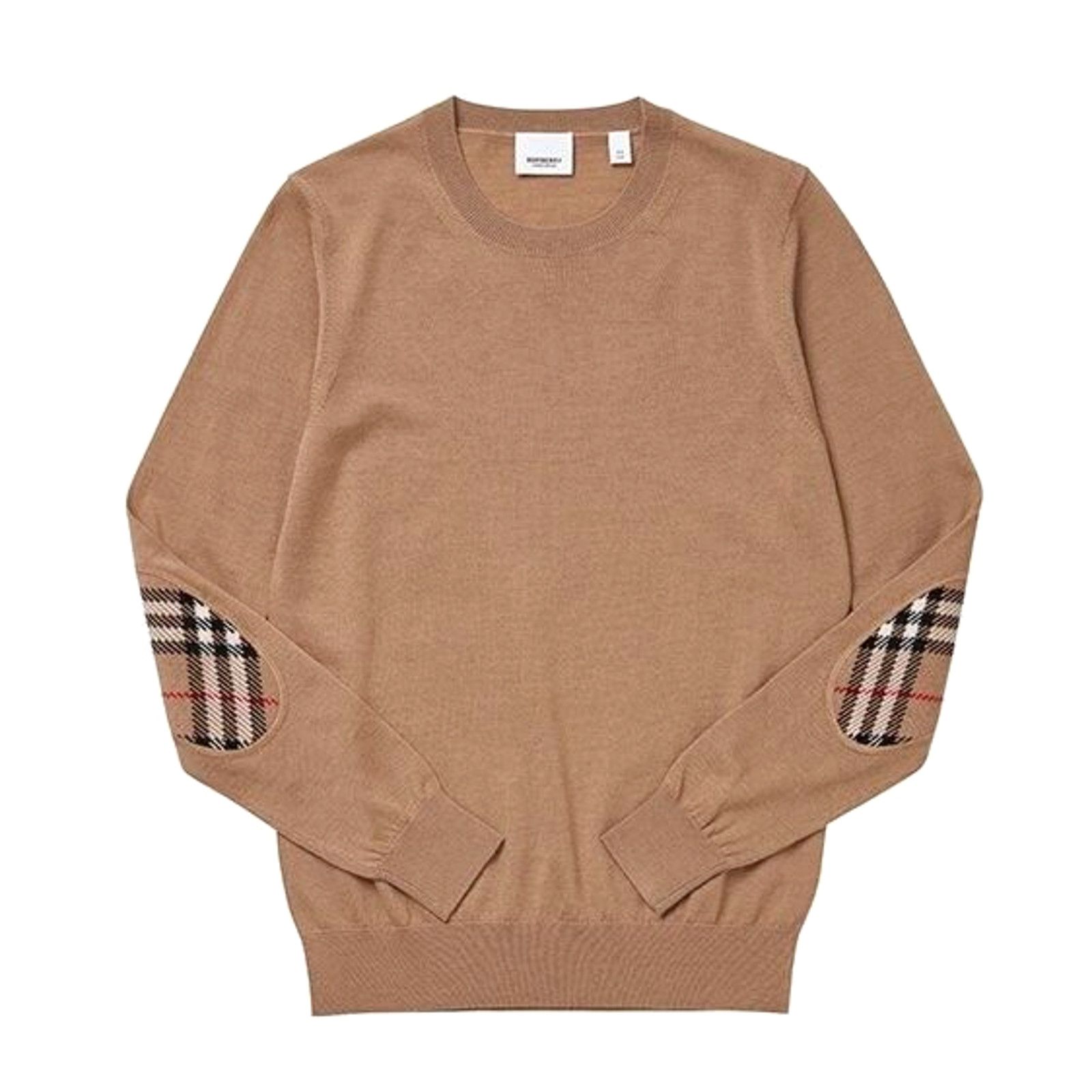 Burberry BEMPTON CAMEL WOOL ELBOW CHECK PATCHES PULLOVER SWEATER M Size M / US 6-8 / IT 42-44 - 1 Thumbnail