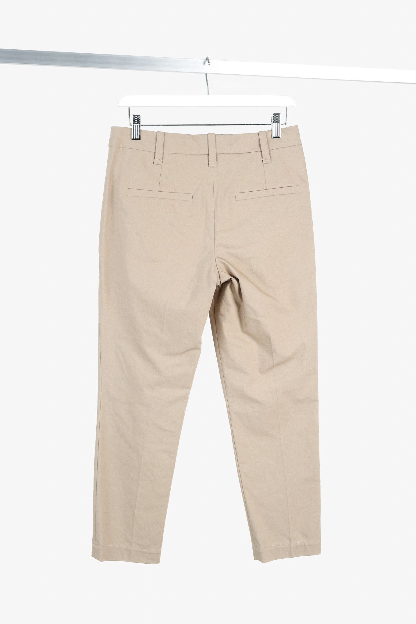 Brunello Cucinelli Brunello Cucinelli Taupe Cotton-Blend Straight-Leg Trousers Size 27" / US 4 / IT 40 - 2 Thumbnail