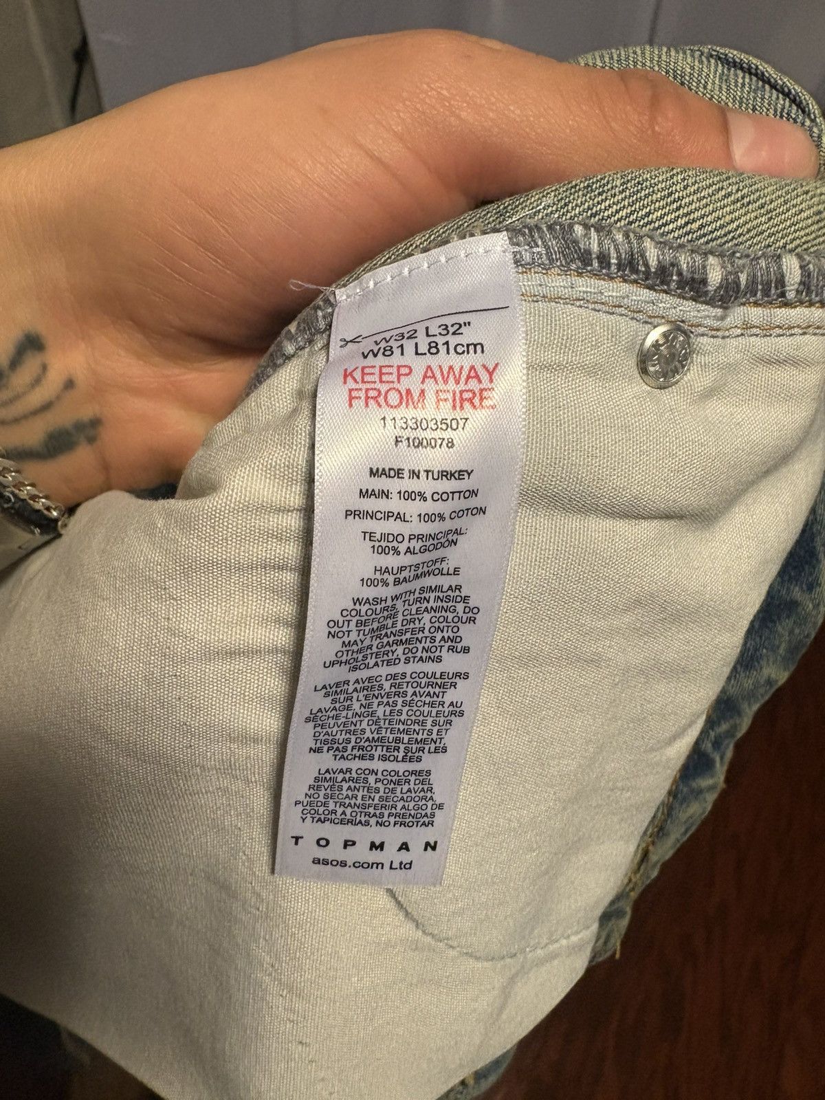 Topman TOPMAN Standard faded blue wash jeans Size US 31 - 6 Thumbnail