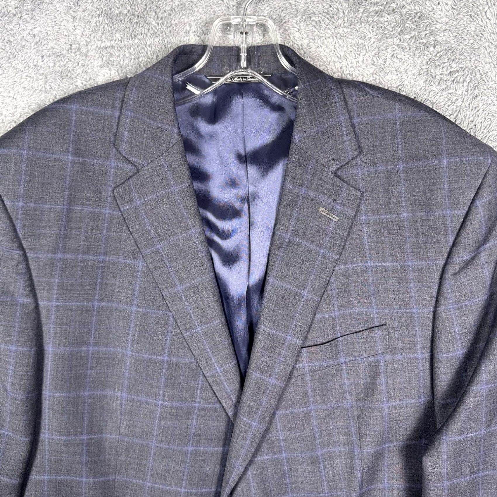 Jack Victor Jack Victor Loro Piana Suit Men 42R 37R Super 120s Wool Windowpane Luxor CT 2pc Size 42R - 4 Thumbnail