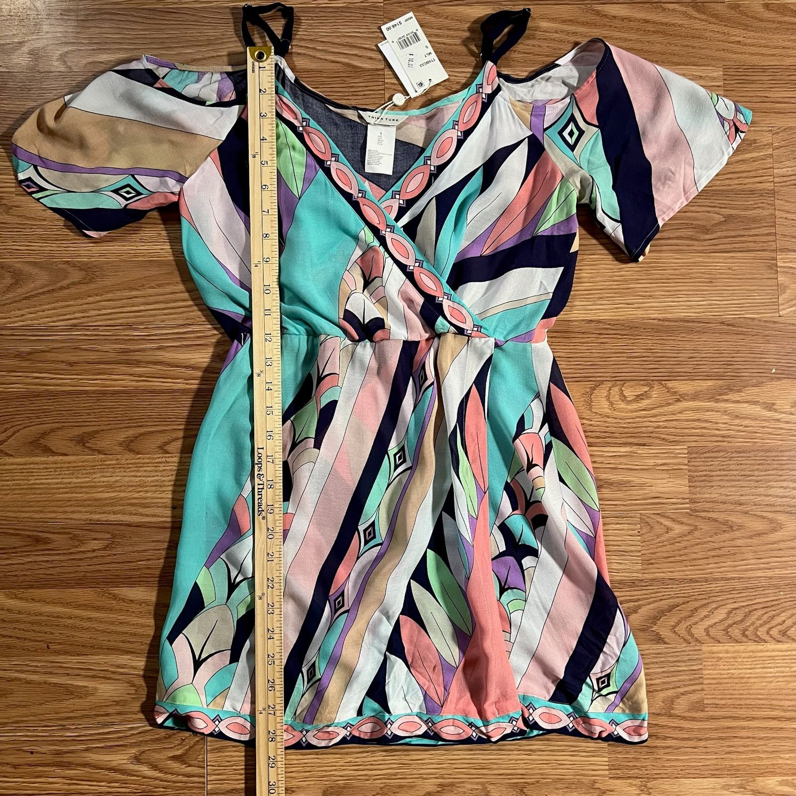 Trina Turk NWT Trina Turk Geo Print Beach Cover-Up Dress S Coastal Boho Size S / US 4 / IT 40 - 3 Thumbnail