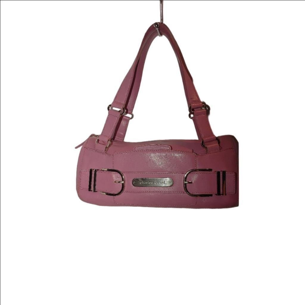 The Unbranded Brand Charles David Leather Shoulder Bag in Bubble Gum Pink Size ONE SIZE - 1 Thumbnail