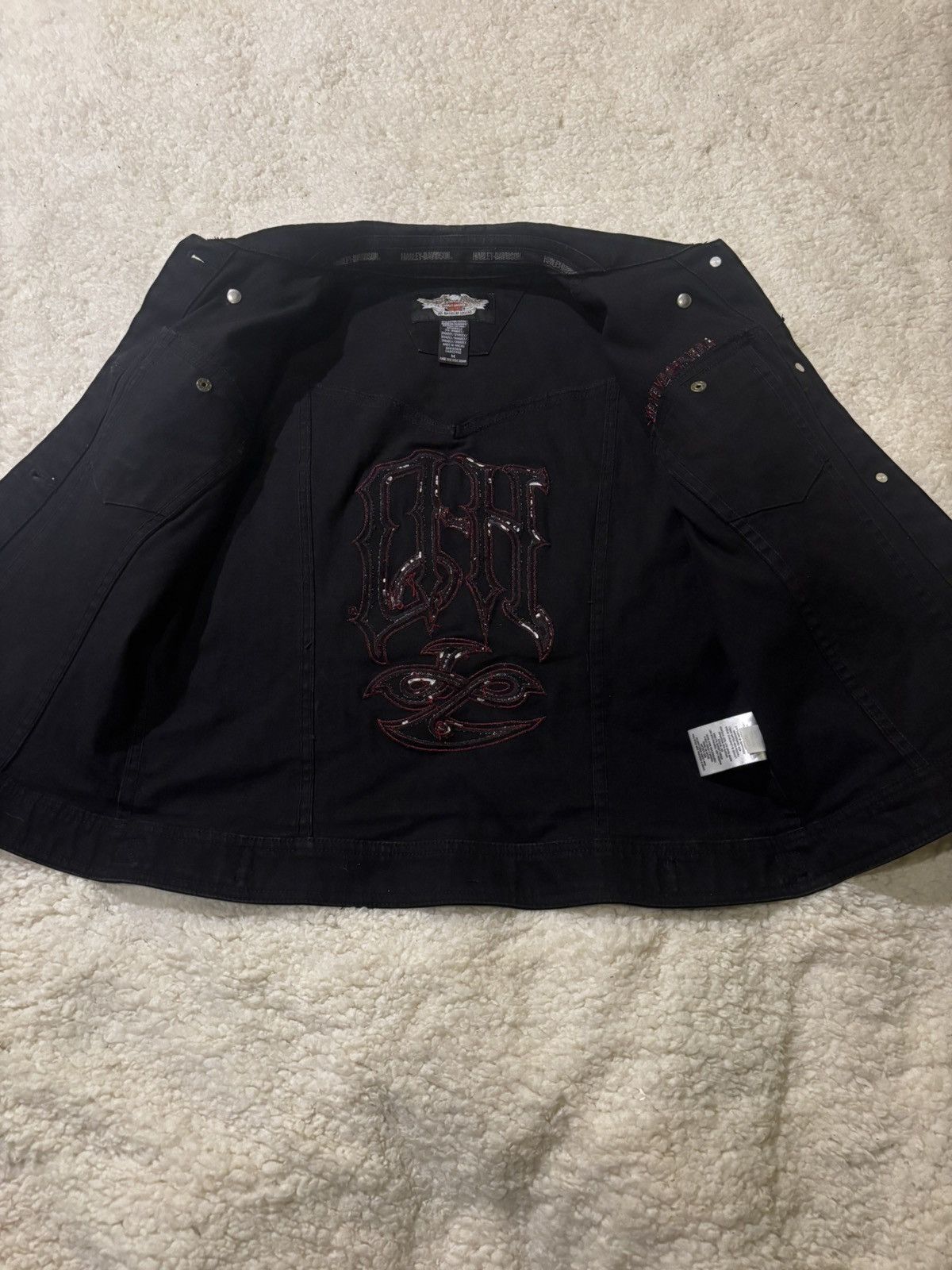 Harley Davidson Black denim jacket0241 Size M / US 6-8 / IT 42-44 - 5 Thumbnail