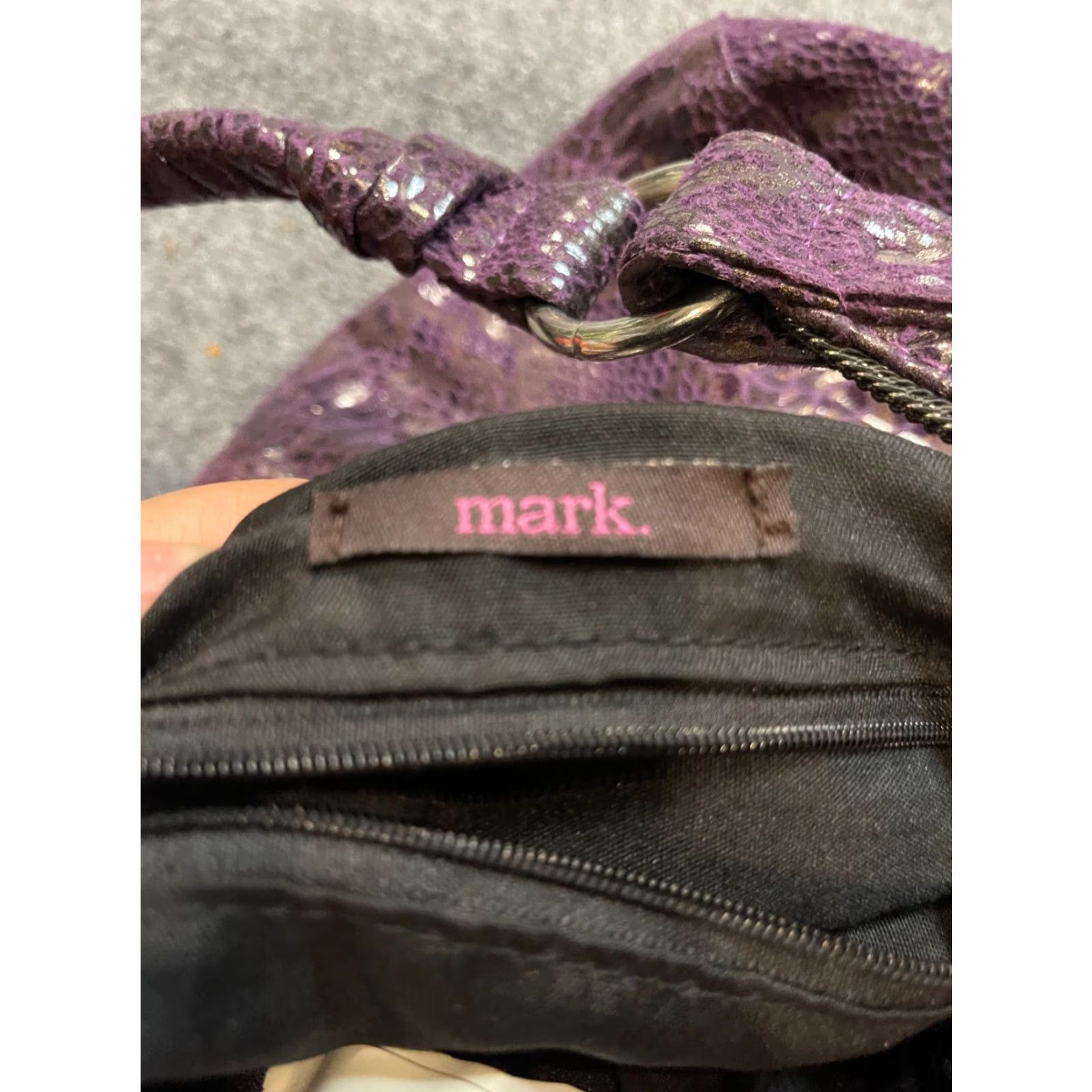 Mark Cross Mark Purse Purple Snakeskin Pattern Handbag Size ONE SIZE - 2 Thumbnail