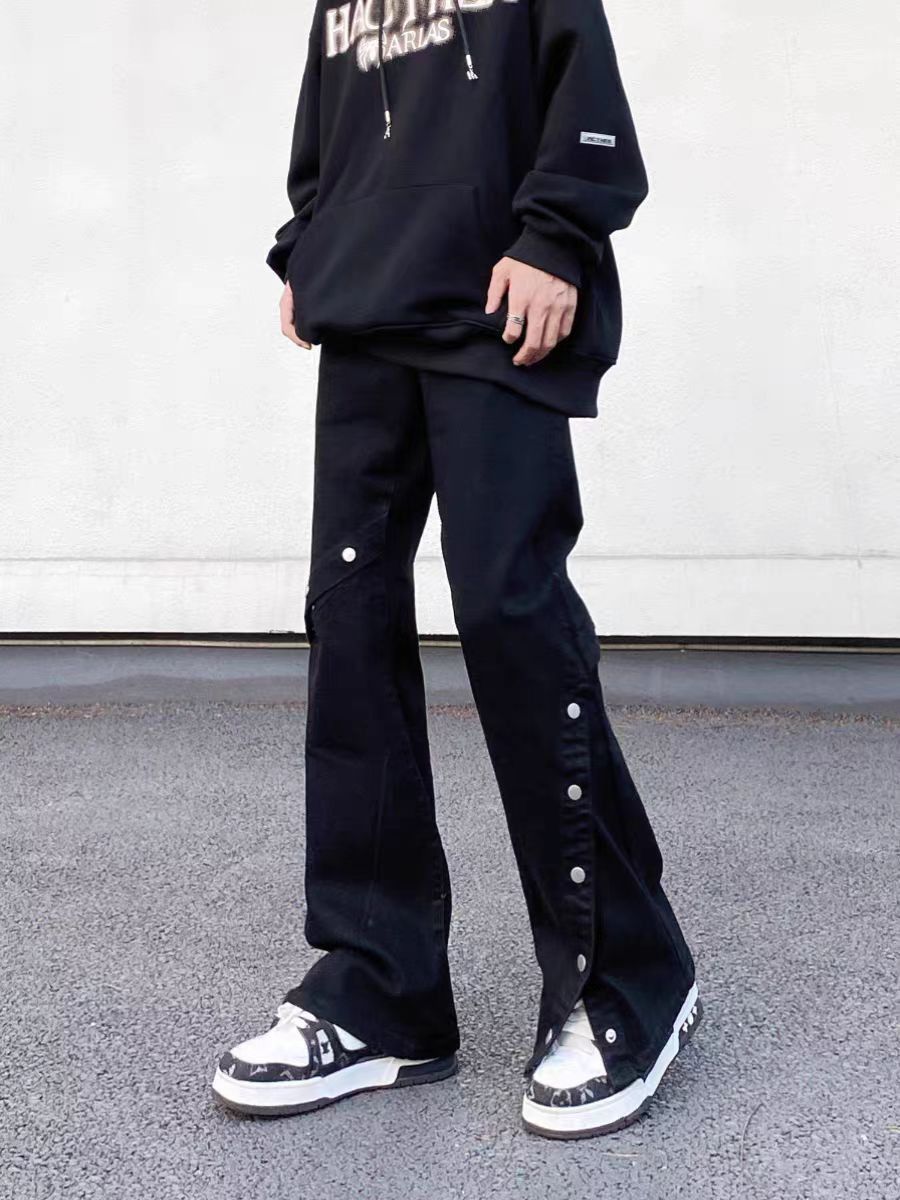 Designer × Jean High Street Loose Micro Flare Button Down Jeans Size US 34 / EU 50 - 1 Thumbnail