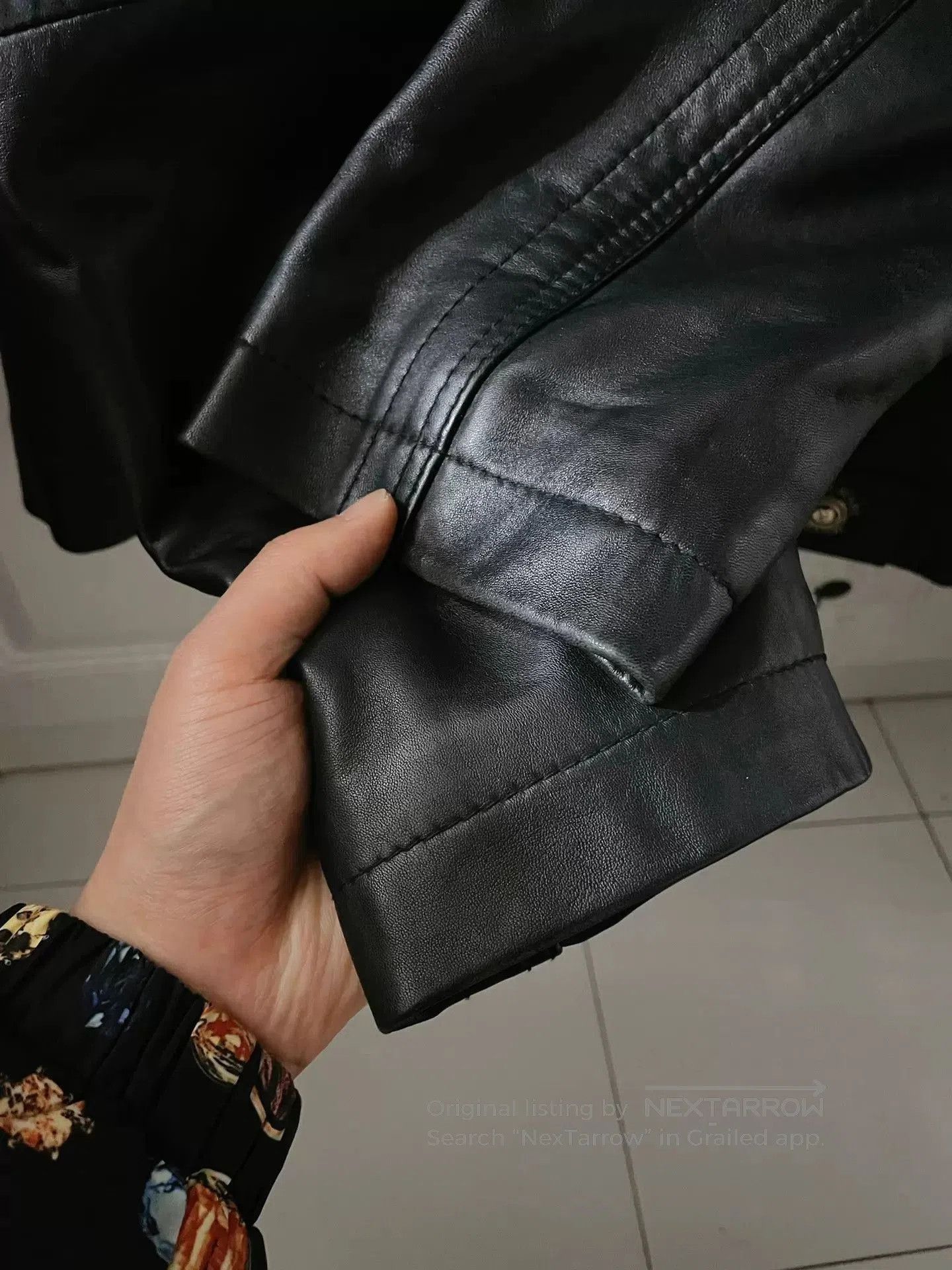 Versace Black Leather Biker Jacket Size L. Size US L / EU 52-54 / 3 - 6 Thumbnail