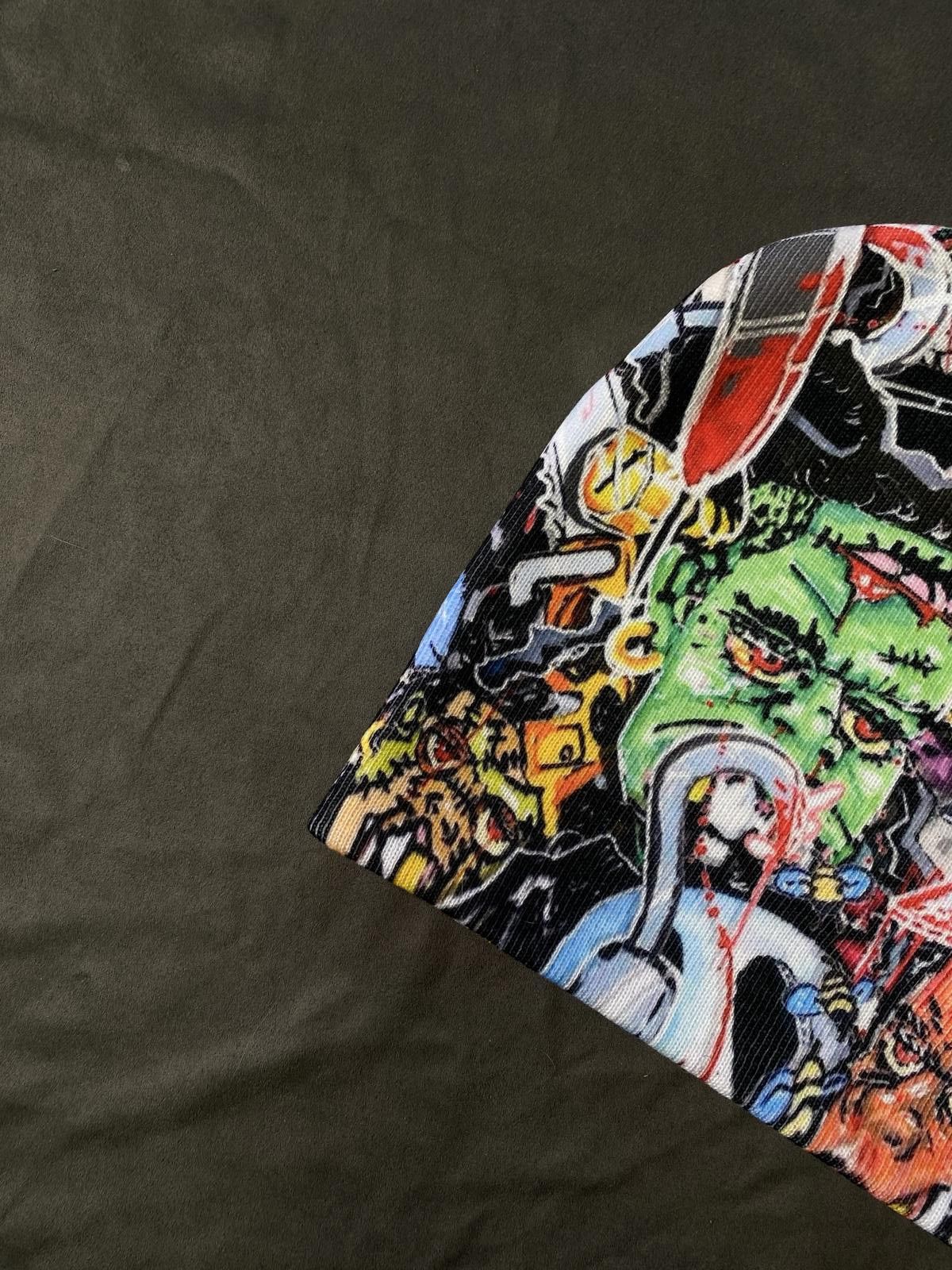 Japanese Brand Frankenstein Graffiti Graphic kull No Cuff Knit Beanie Hat Size ONE SIZE - 3 Thumbnail
