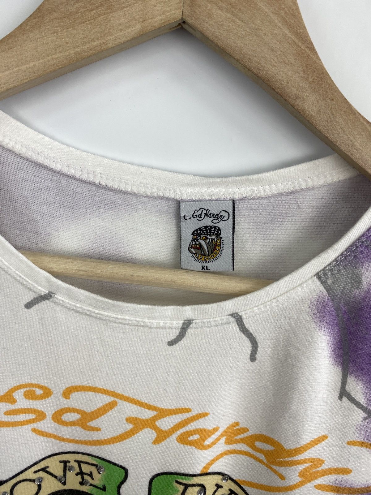 Ed Hardy 🇺🇸 Vintage 90s Ed Hardy Christian Audigier Y2K T-Shirt Rare Size M / US 6-8 / IT 42-44 - 5 Thumbnail