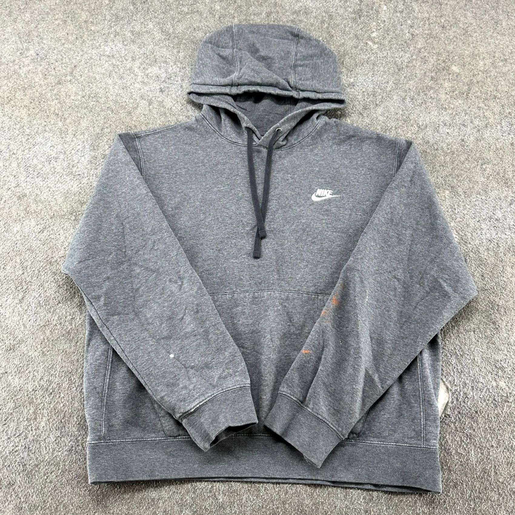 Nike Nike Hoodie Mens M Grey Club Fleece Pullover Swoosh Logo Cotton Drawstring Size US M / EU 48-50 / 2 - 2 Thumbnail