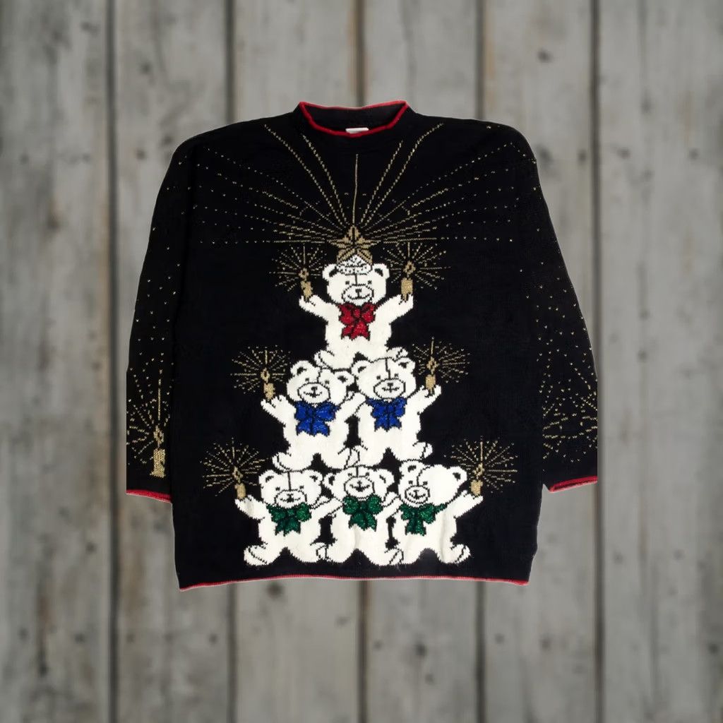 Vintage VINTAGE Black Ugly Christmas Sweater Holiday Time 62623 Medium Regular Size Size M / US 6-8 / IT 42-44 - 1 Thumbnail