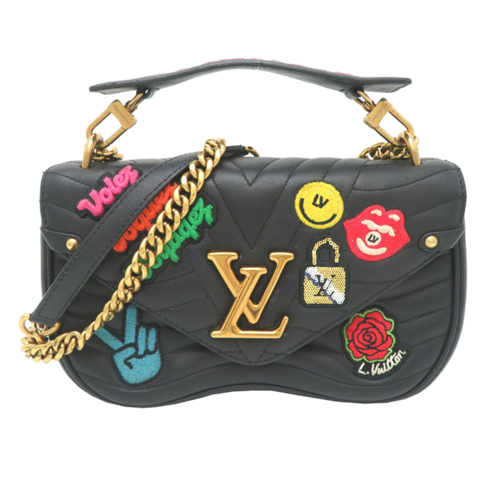 Louis Vuitton Louis Vuitton New Wave Chain Bag, Women's Handbag, M52564 (Discontinued), Leather, Black Size ONE SIZE - 1 Thumbnail