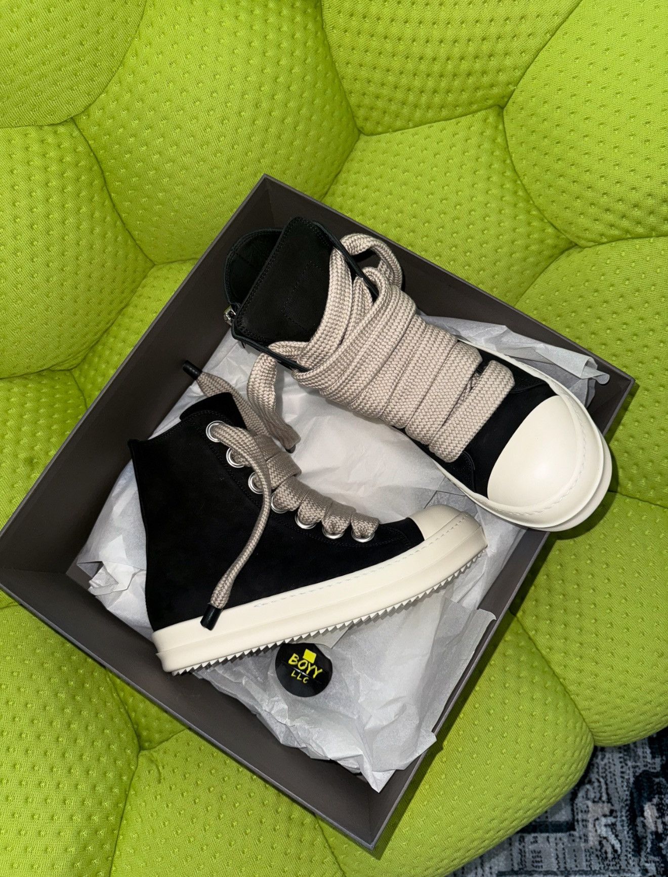 Rick Owens Rick Owen’s jumbo grained leather jumbo lace sneakers Size US 10 / EU 43 - 3 Thumbnail