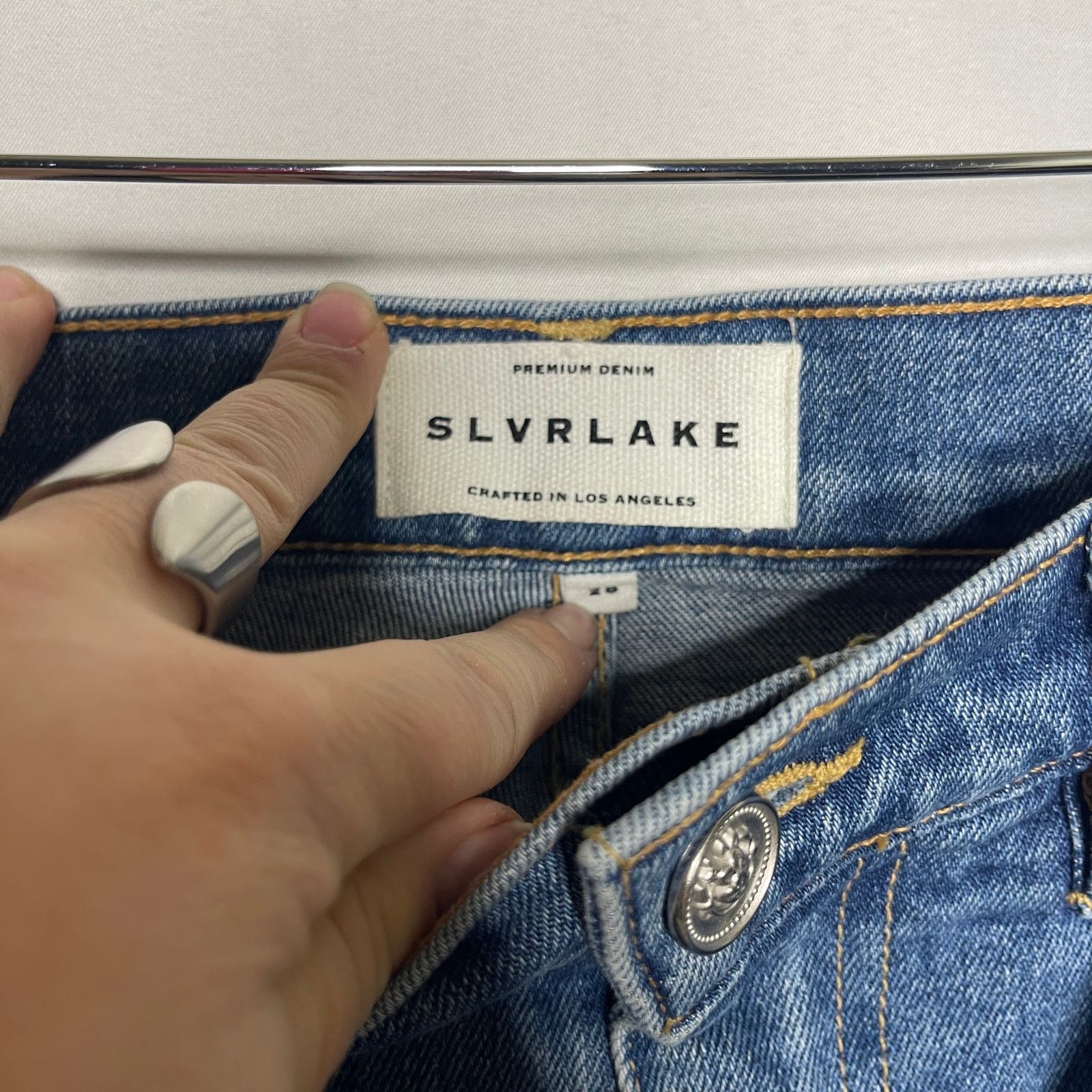SLVRLAKE SLVRLAKE Beatnik Ankle Straight Jeans in Forever Blue Sz 28 Size 28" / US 6 / IT 42 - 3 Thumbnail